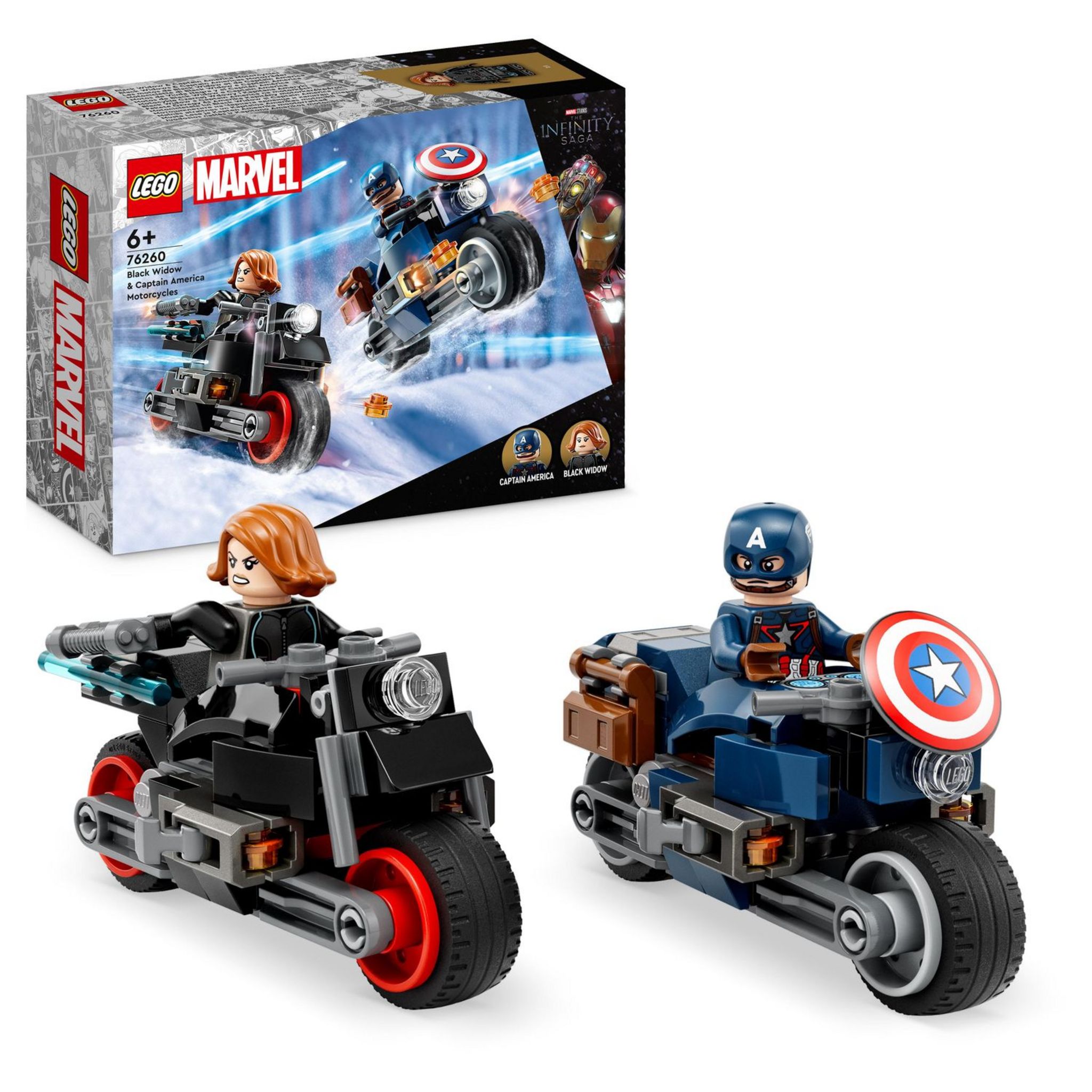 Voir la diapositive 9 : LEGO Marvel 76260 - Les Motos de Black Widow et de Captain America, Set Avengers L'Ère d'Ultron avec 2 Jouet de Motos, Super-Héros pour Enfants
