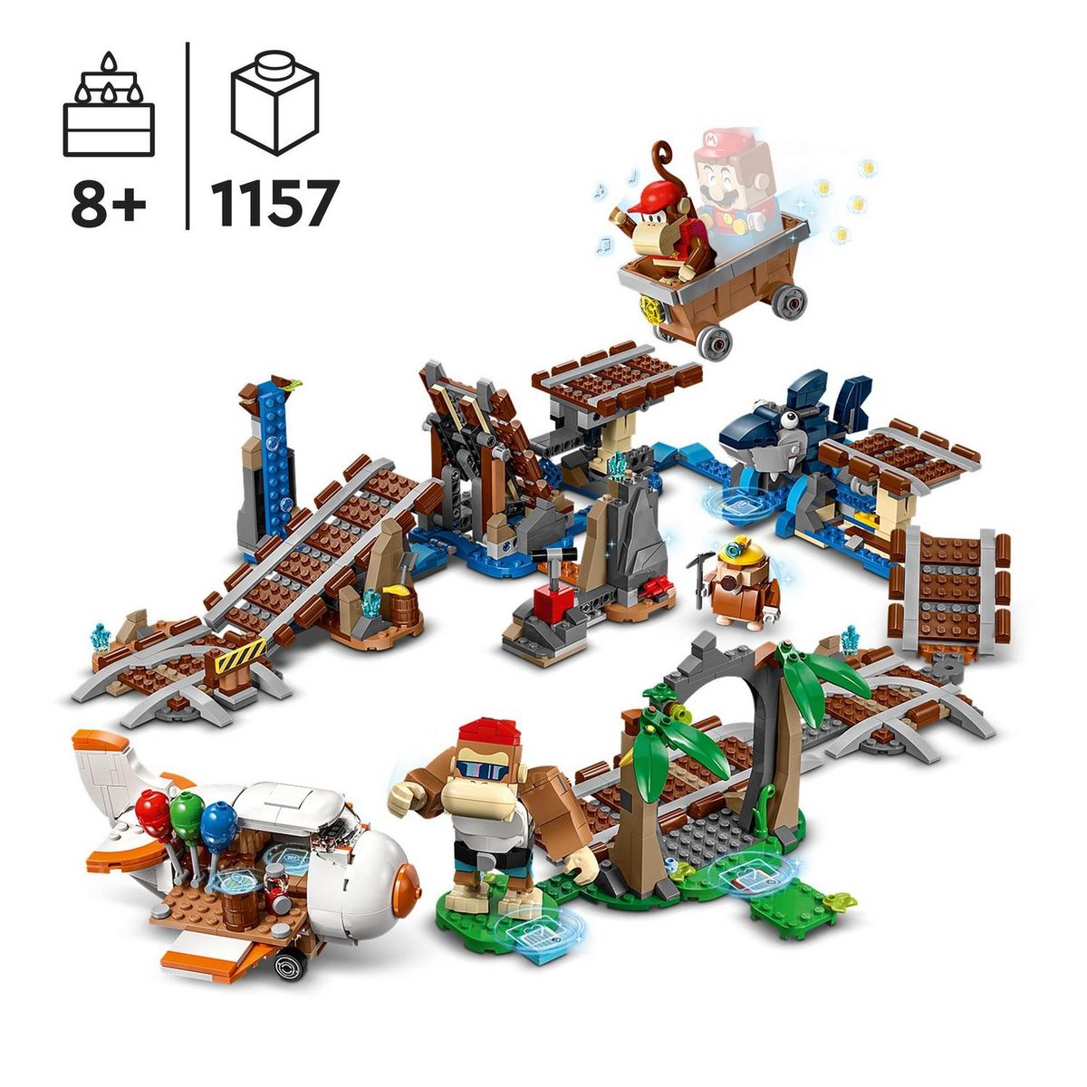 LEGO LEGO Super Mario 71425 Ensemble d'Extension Course de Chariot de Mine de Diddy Kong, à Combiner avec Pack de Démarrage