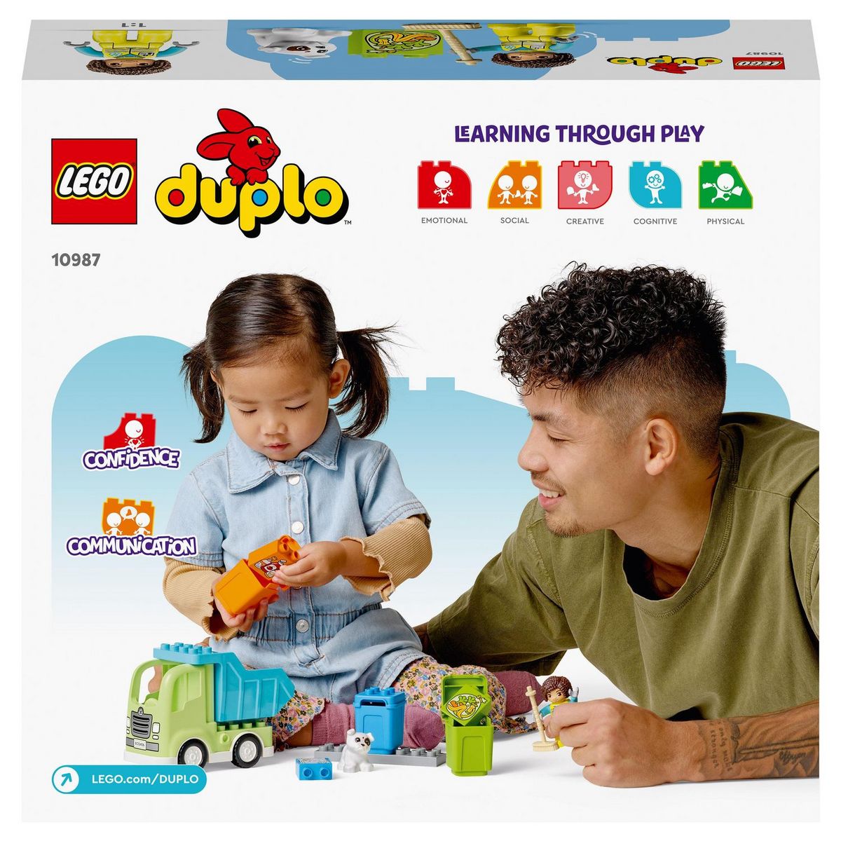LEGO DUPLO 10987 - Ma Ville Le Camion de Recyclage, Jouets Éducatifs et de Tri de Couleurs