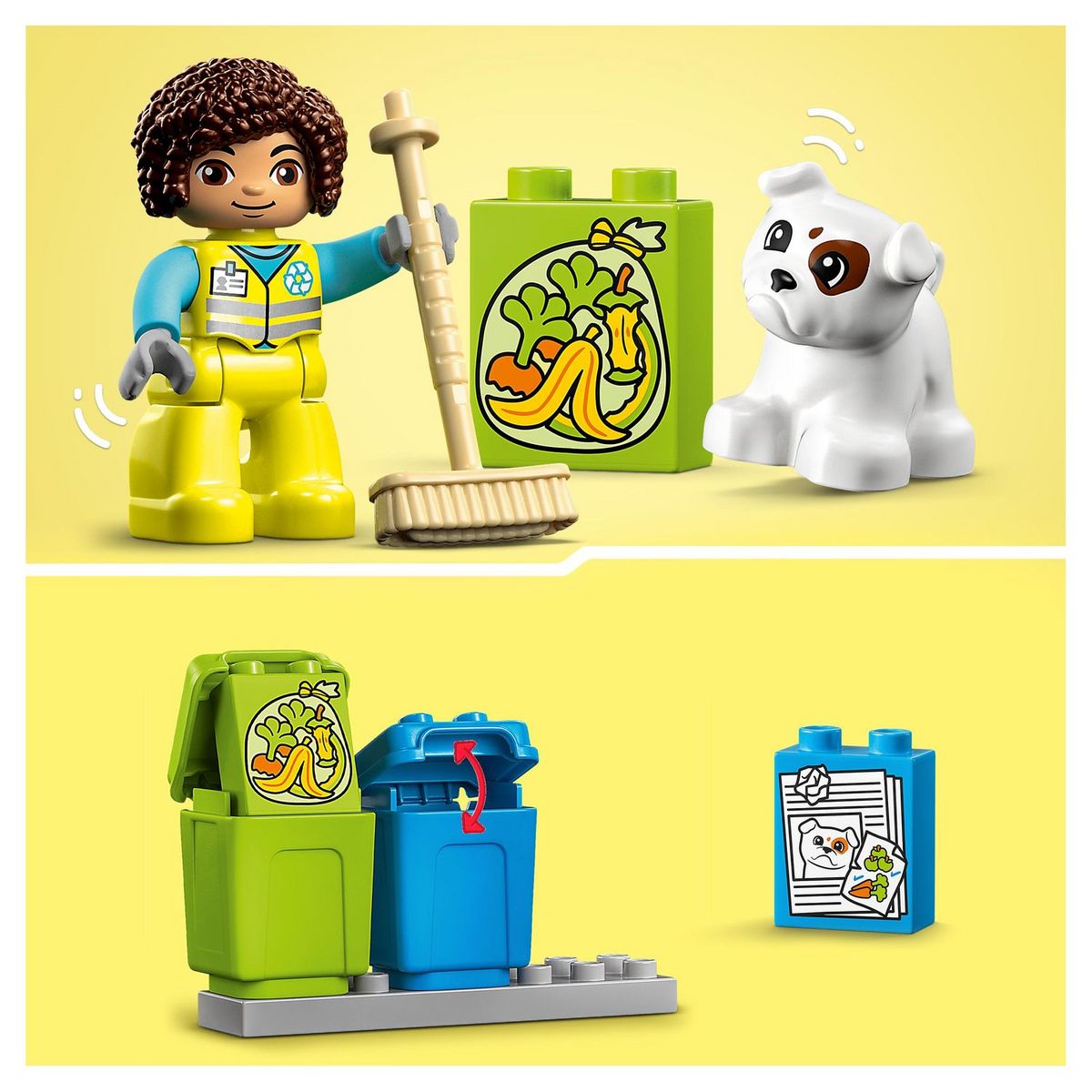 LEGO DUPLO 10987 - Ma Ville Le Camion de Recyclage, Jouets Éducatifs et de Tri de Couleurs