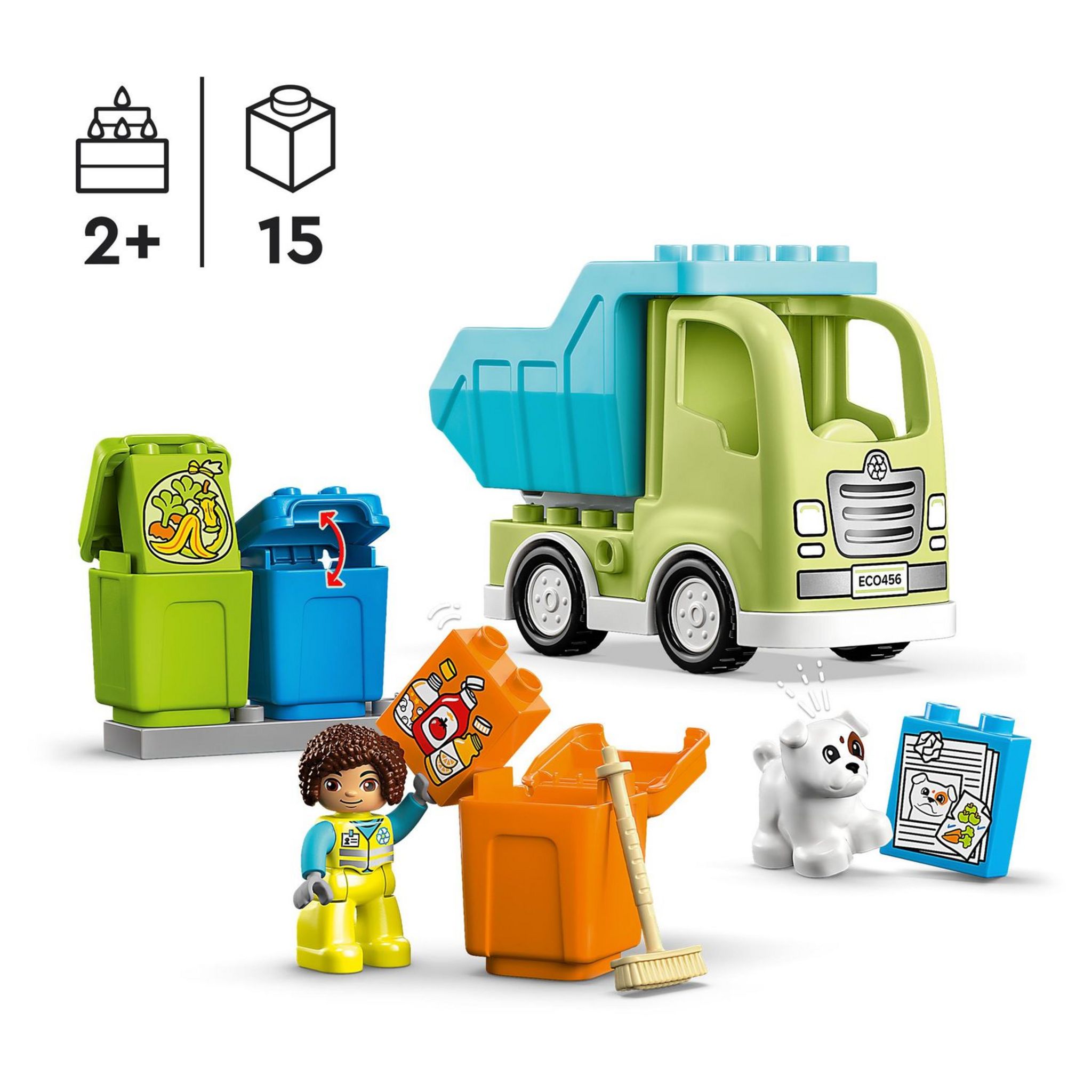 Voir la diapositive 7 : LEGO DUPLO 10987 - Ma Ville Le Camion de Recyclage, Jouets Éducatifs et de Tri de Couleurs