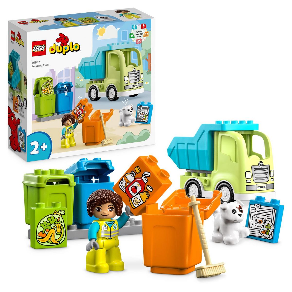 LEGO DUPLO 10987 - Ma Ville Le Camion de Recyclage, Jouets Éducatifs et de Tri de Couleurs