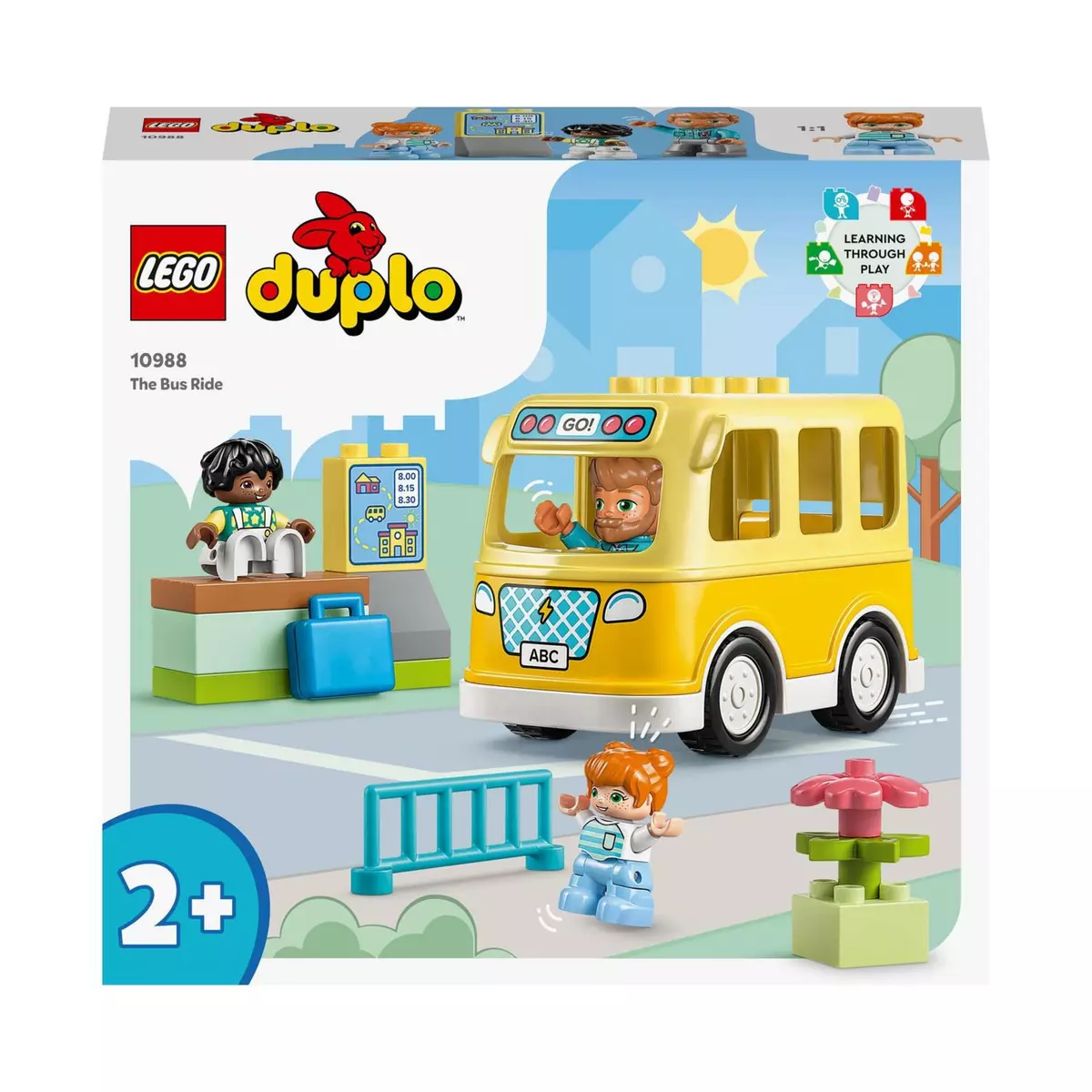LEGO LEGO DUPLO 10988 Le Voyage en Bus, Jouet Éducatif pour Développer la Motricité Fine, Enfants 2 Ans