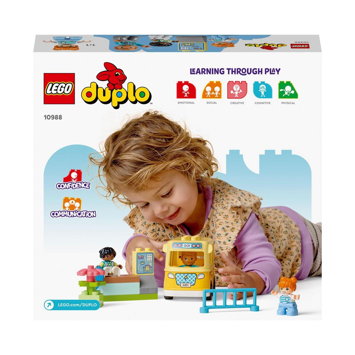 LEGO LEGO DUPLO 10988 Le Voyage en Bus, Jouet Éducatif pour Développer la Motricité Fine, Enfants 2 Ans