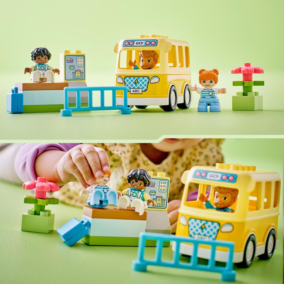 LEGO LEGO DUPLO 10988 Le Voyage en Bus, Jouet Éducatif pour Développer la Motricité Fine, Enfants 2 Ans