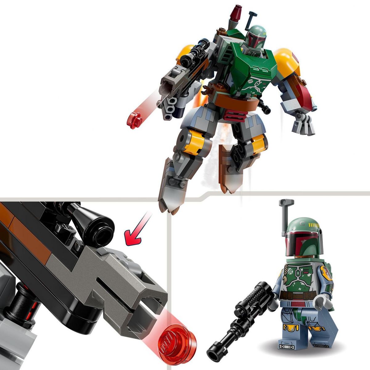 LEGO LEGO Star Wars 75369 Le Robot Boba Fett, Figurine à Construire avec Blaster Lance-Tenons et Jetpack
