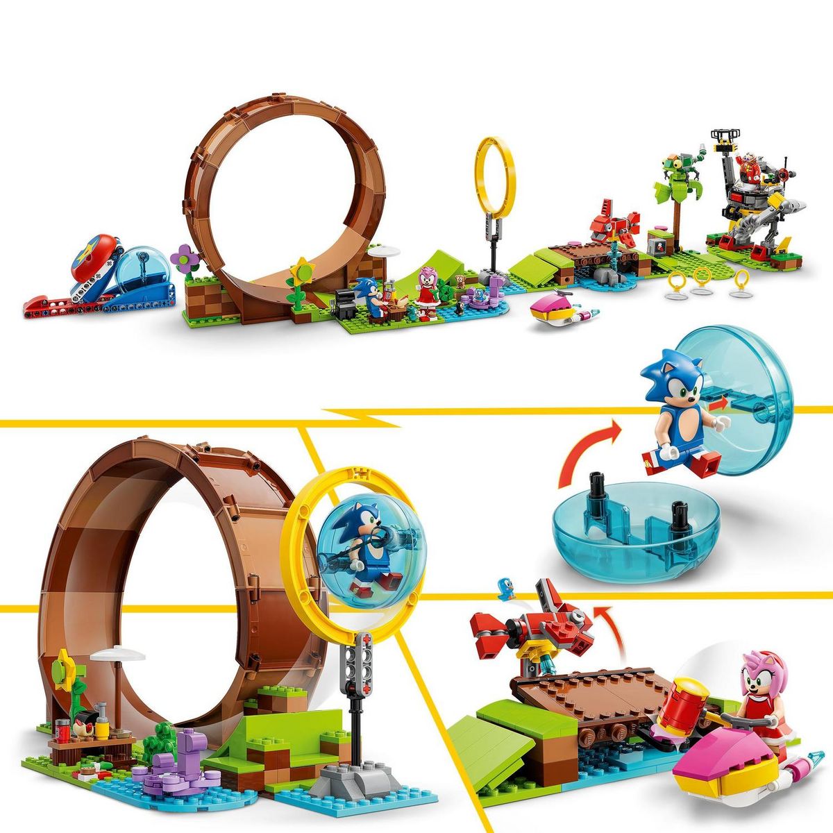 LEGO LEGO Sonic the Hedgehog 76994 Sonic et le Défi du Looping de Green Hill Zone, Jouet pour Enfants avec 9 Personnages