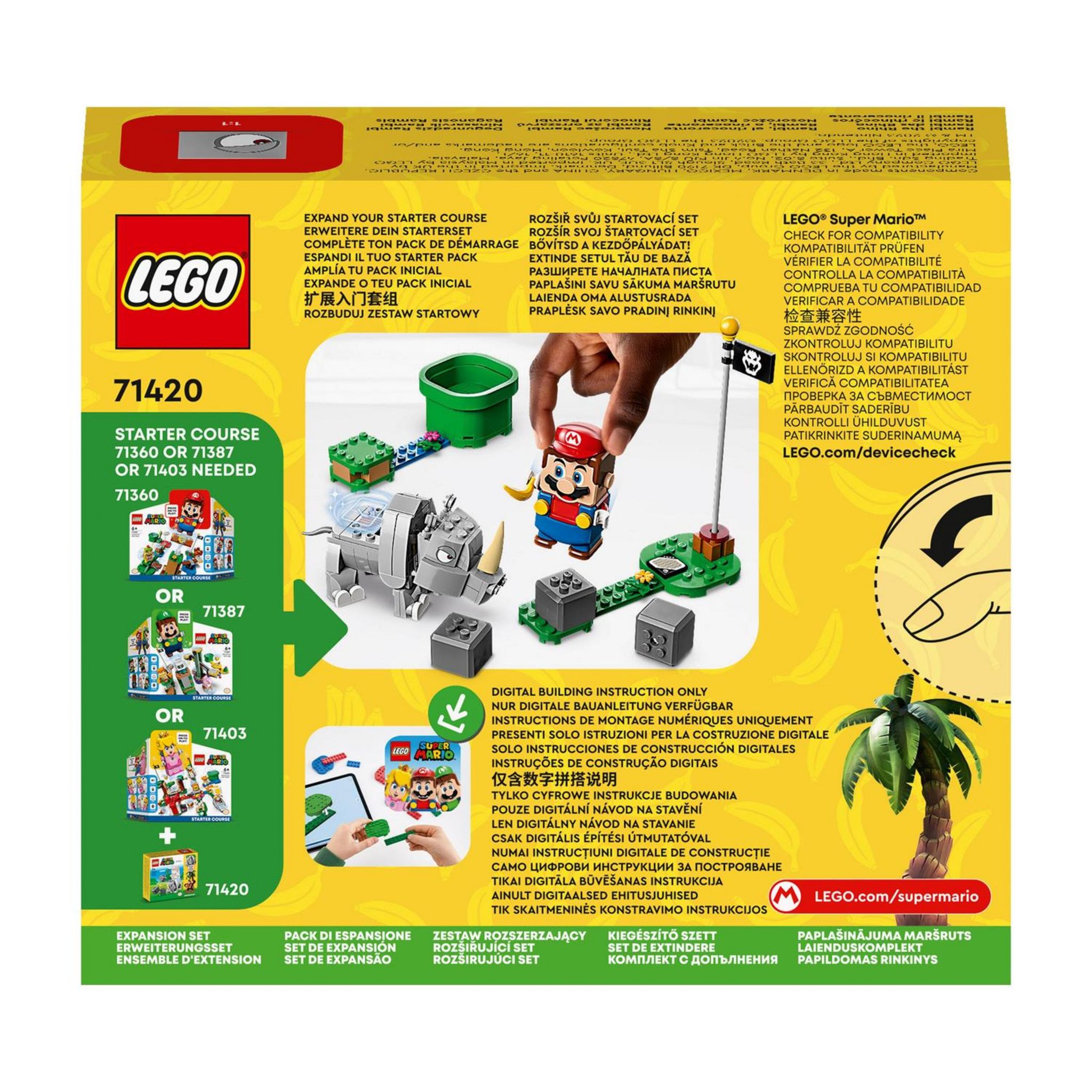 Voir la diapositive 2 : LEGO Super Mario 71420 - Ensemble extension Rambi le Rhinoceros