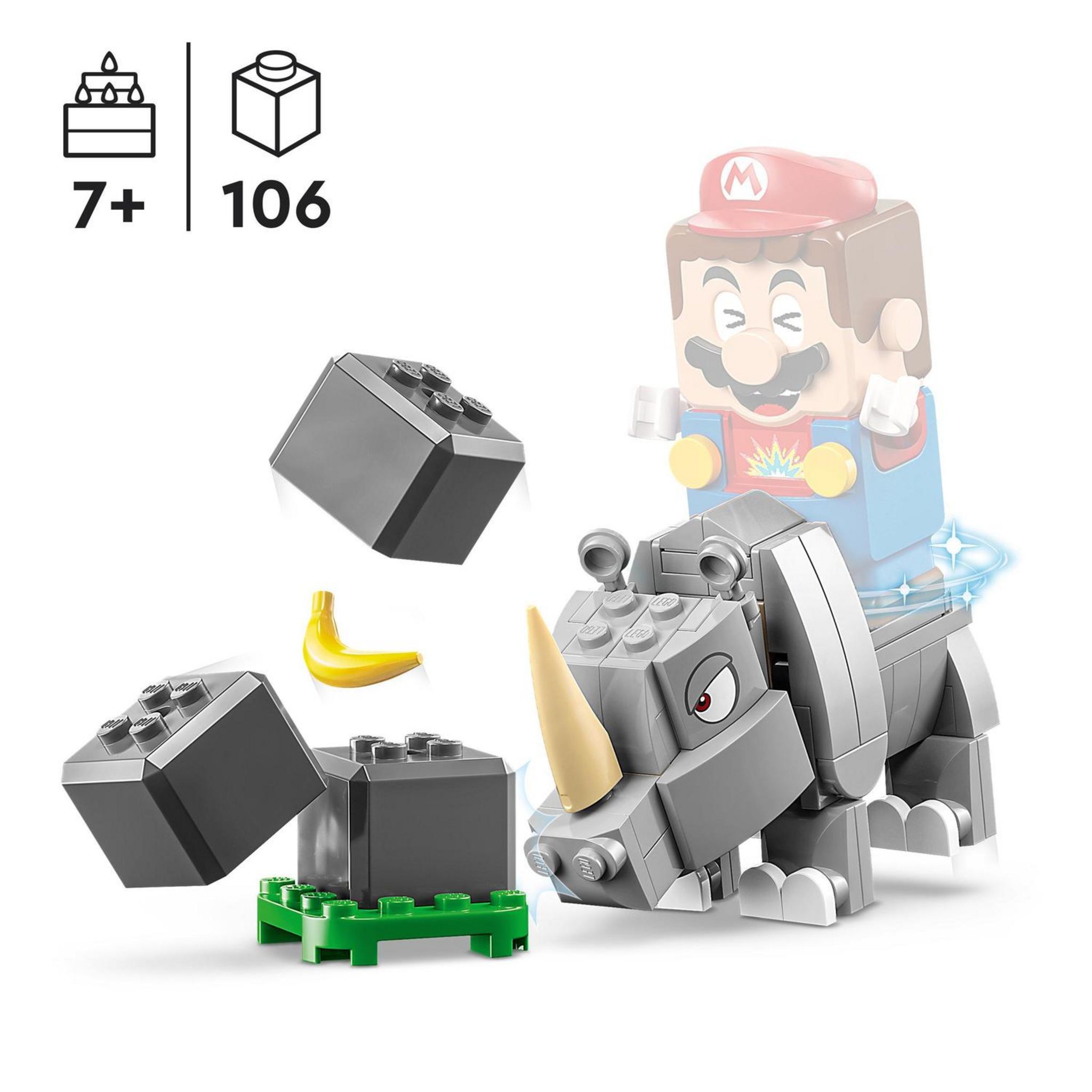 Voir la diapositive 7 : LEGO Super Mario 71420 - Ensemble extension Rambi le Rhinoceros
