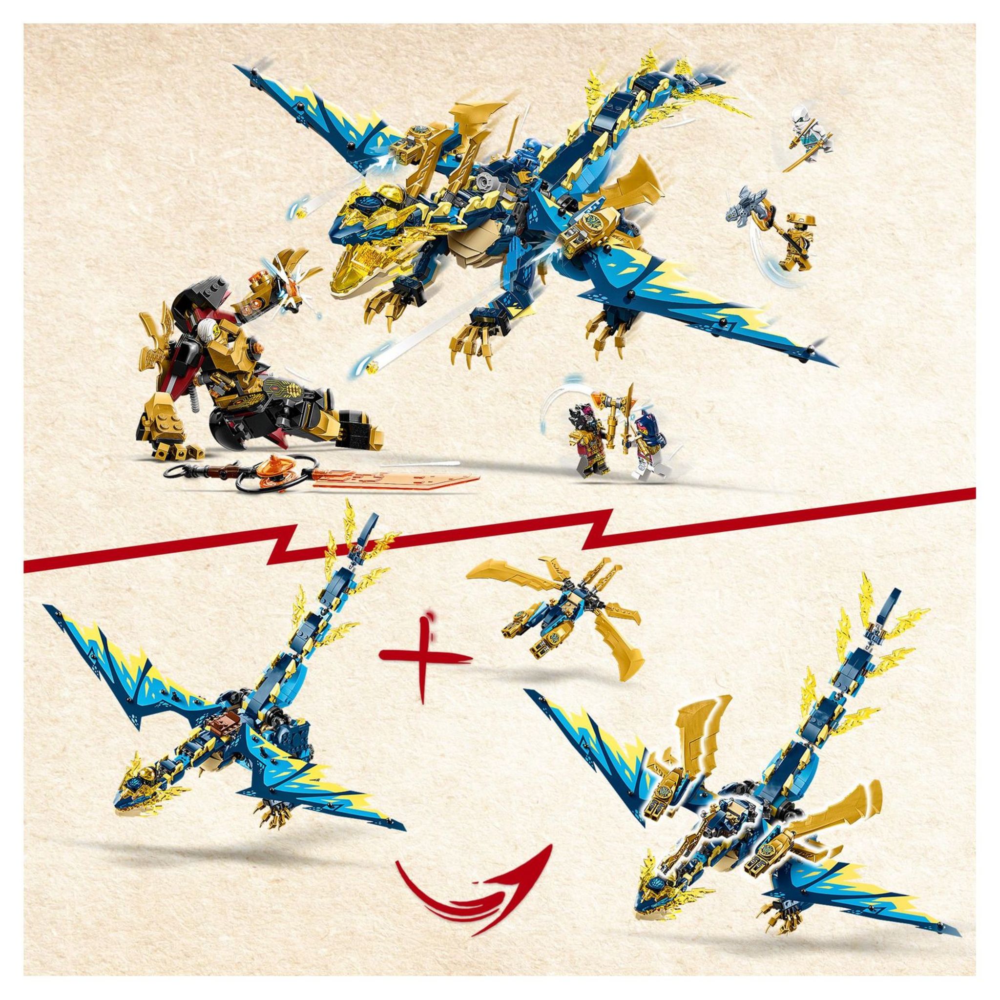 Voir la diapositive 6 : LEGO NINJAGO 71796 - Le Dragon Élémentaire contre le Robot de l'Impératrice, Grand Jouet de Construction avec Figurines et 6 Minifigurines Ninja