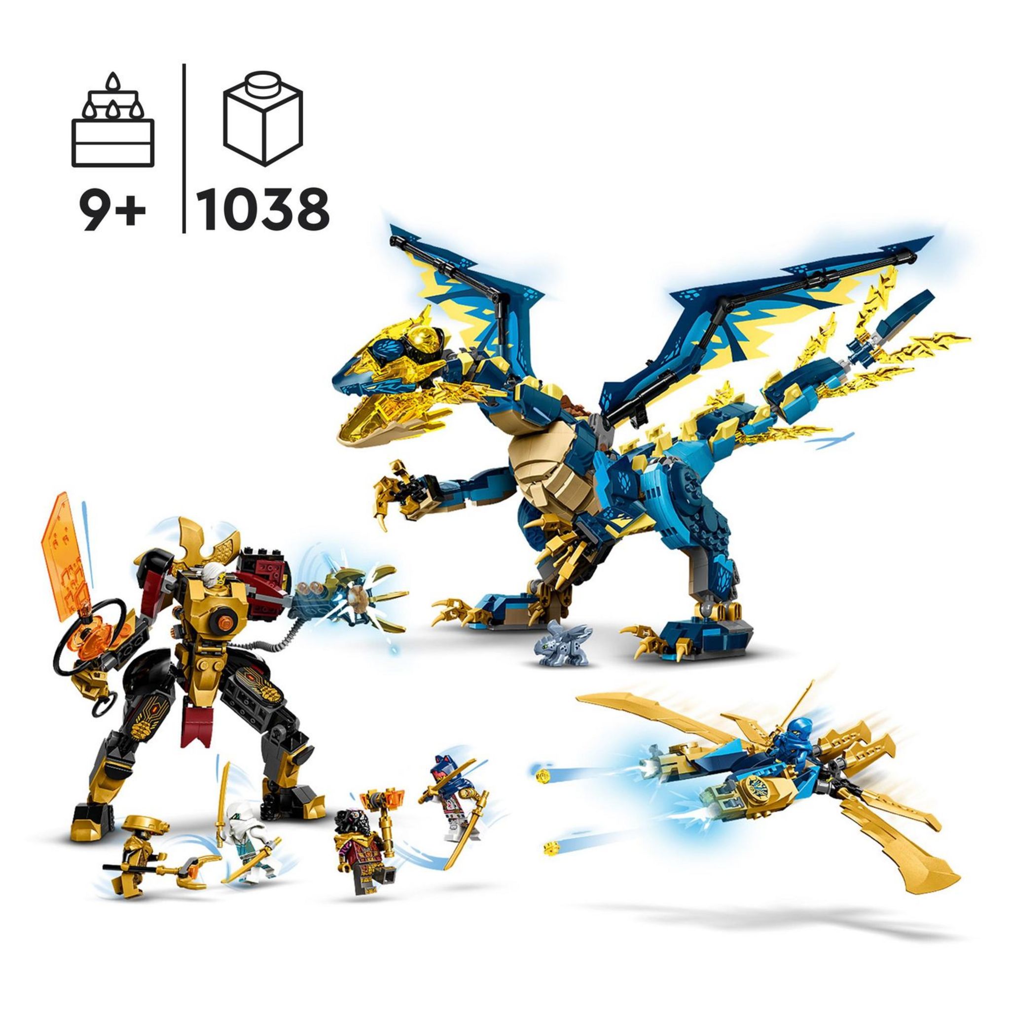 Voir la diapositive 7 : LEGO NINJAGO 71796 - Le Dragon Élémentaire contre le Robot de l'Impératrice, Grand Jouet de Construction avec Figurines et 6 Minifigurines Ninja