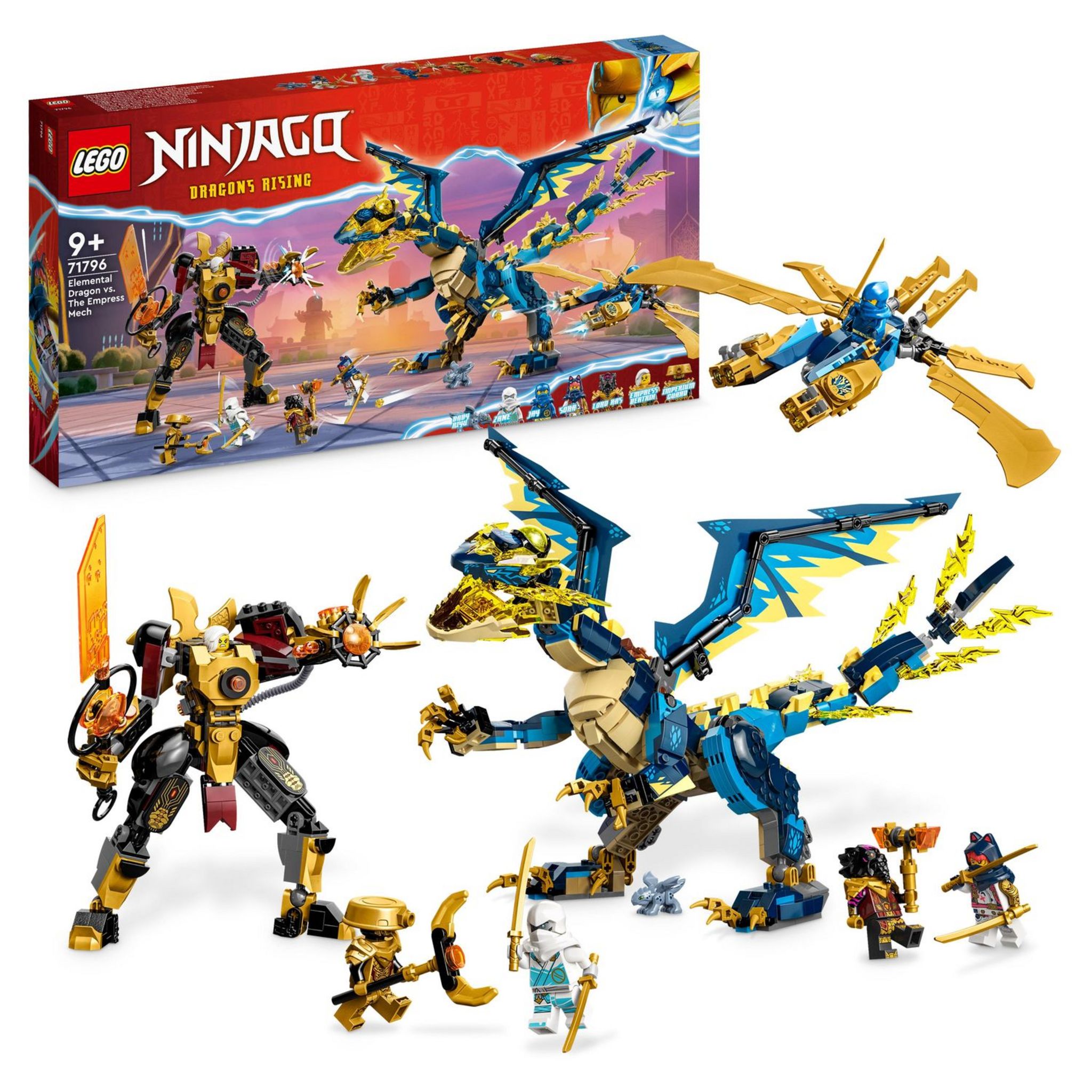 Voir la diapositive 9 : LEGO NINJAGO 71796 - Le Dragon Élémentaire contre le Robot de l'Impératrice, Grand Jouet de Construction avec Figurines et 6 Minifigurines Ninja