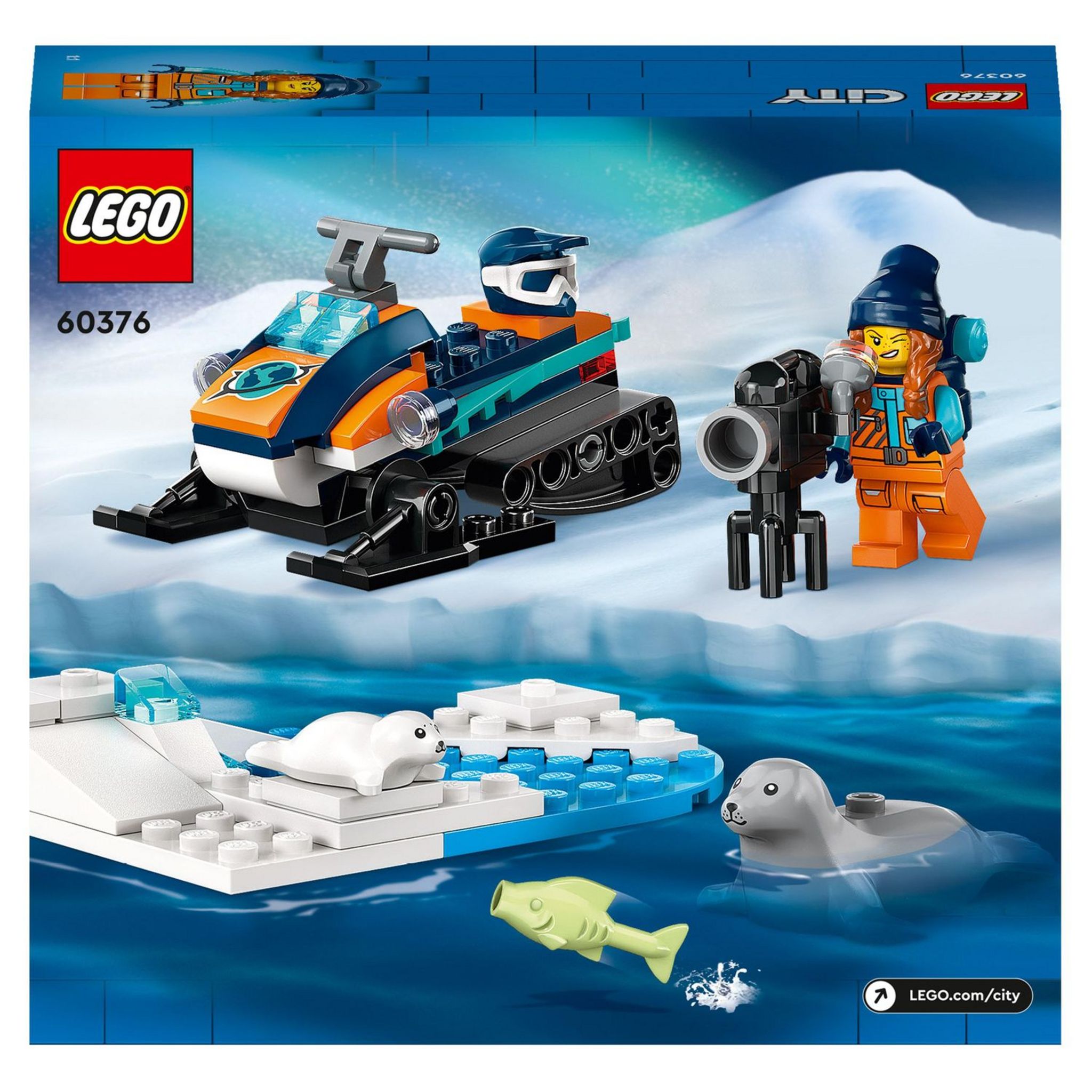 Voir la diapositive 2 : LEGO City 60376 - La Motoneige d'Exploration Arctique, Jouet de Construction de Véhicules avec Figurines de Phoques et Minifigurine d'Explorateur