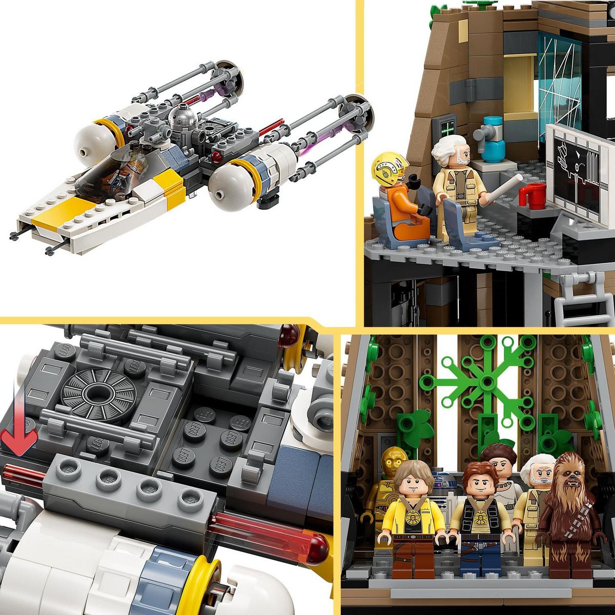LEGO LEGO Star Wars 75365 La Base Rebelle de Yavin 4, Jouet avec 10 Minifigurines dont Luke Skywalker, la Princesse Leia