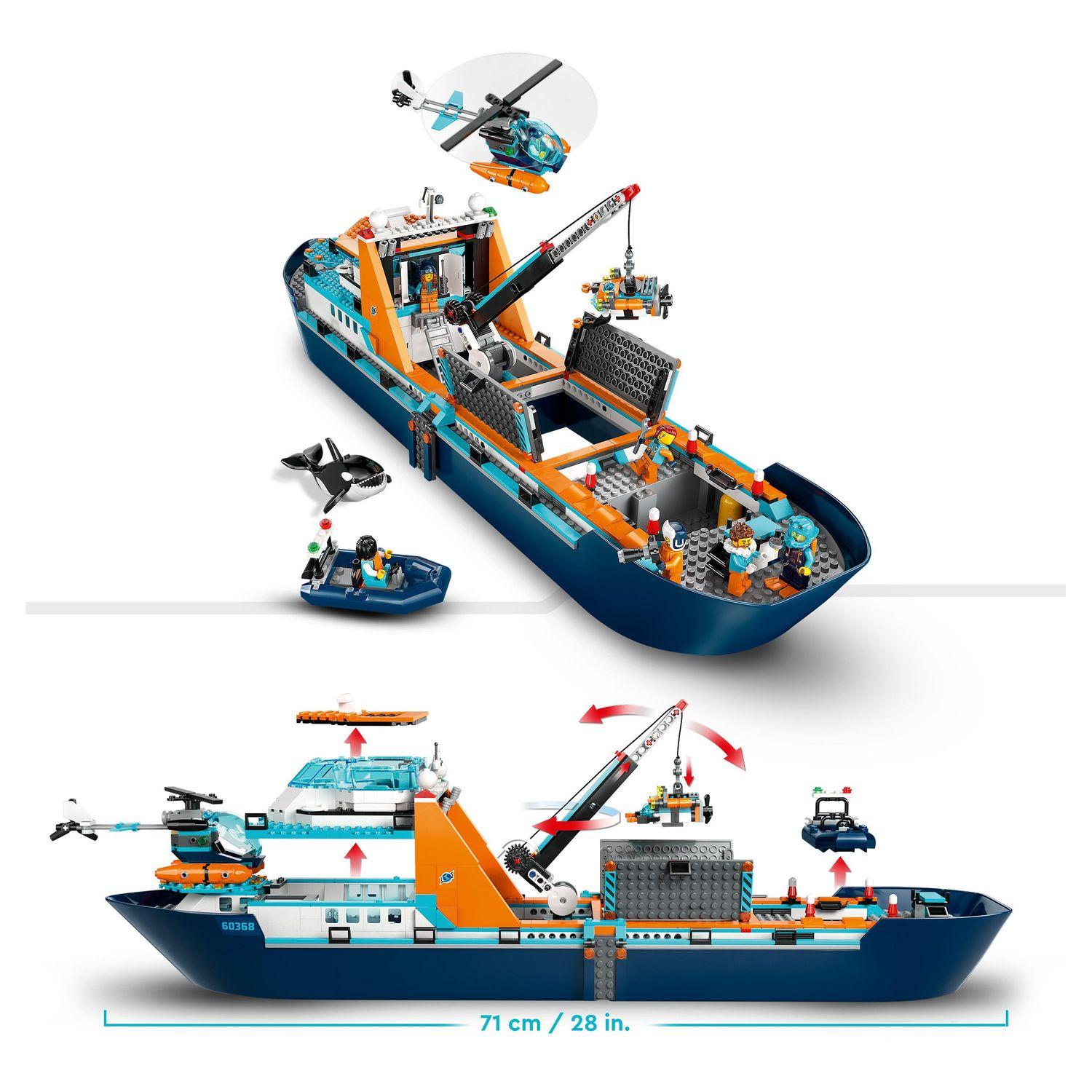 Voir la diapositive 5 : LEGO City 60368 Le Navire d’Exploration Arctique, Jouet de Grand Bateau Flottant, Cadeau Enfants