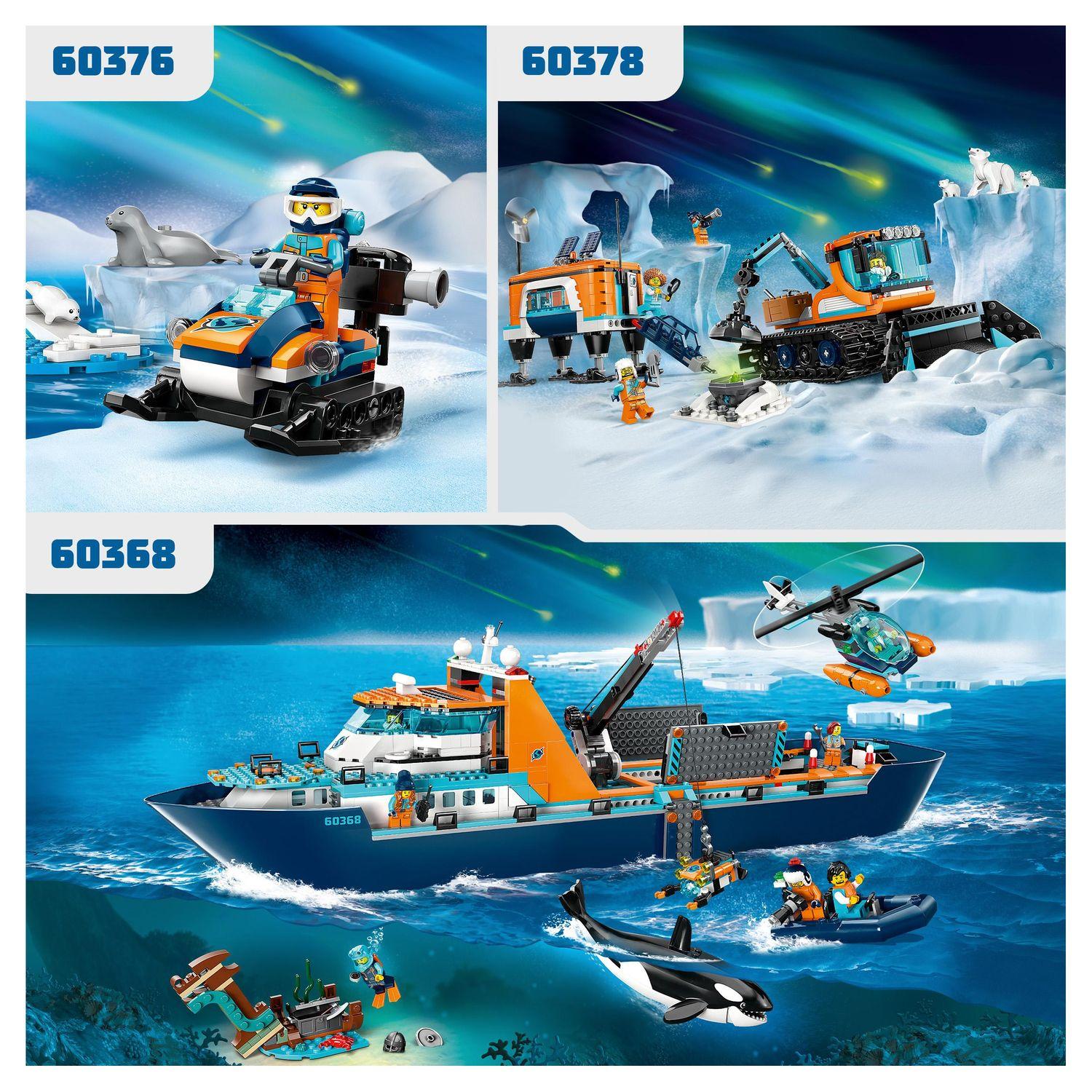 Voir la diapositive 7 : LEGO City 60368 Le Navire d’Exploration Arctique, Jouet de Grand Bateau Flottant, Cadeau Enfants