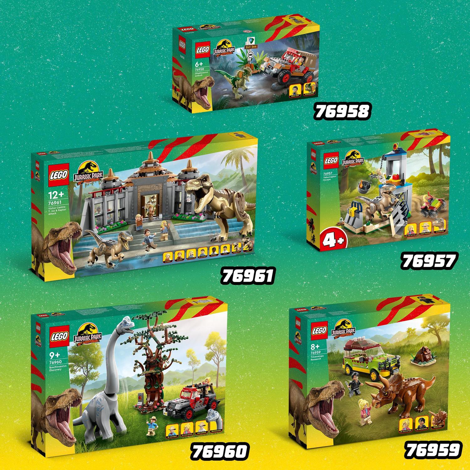Voir la diapositive 4 : LEGO LEGO Jurassic Park 76961 Le Centre des Visiteurs : l'Attaque du T. Rex et du Vélociraptor, Jouet