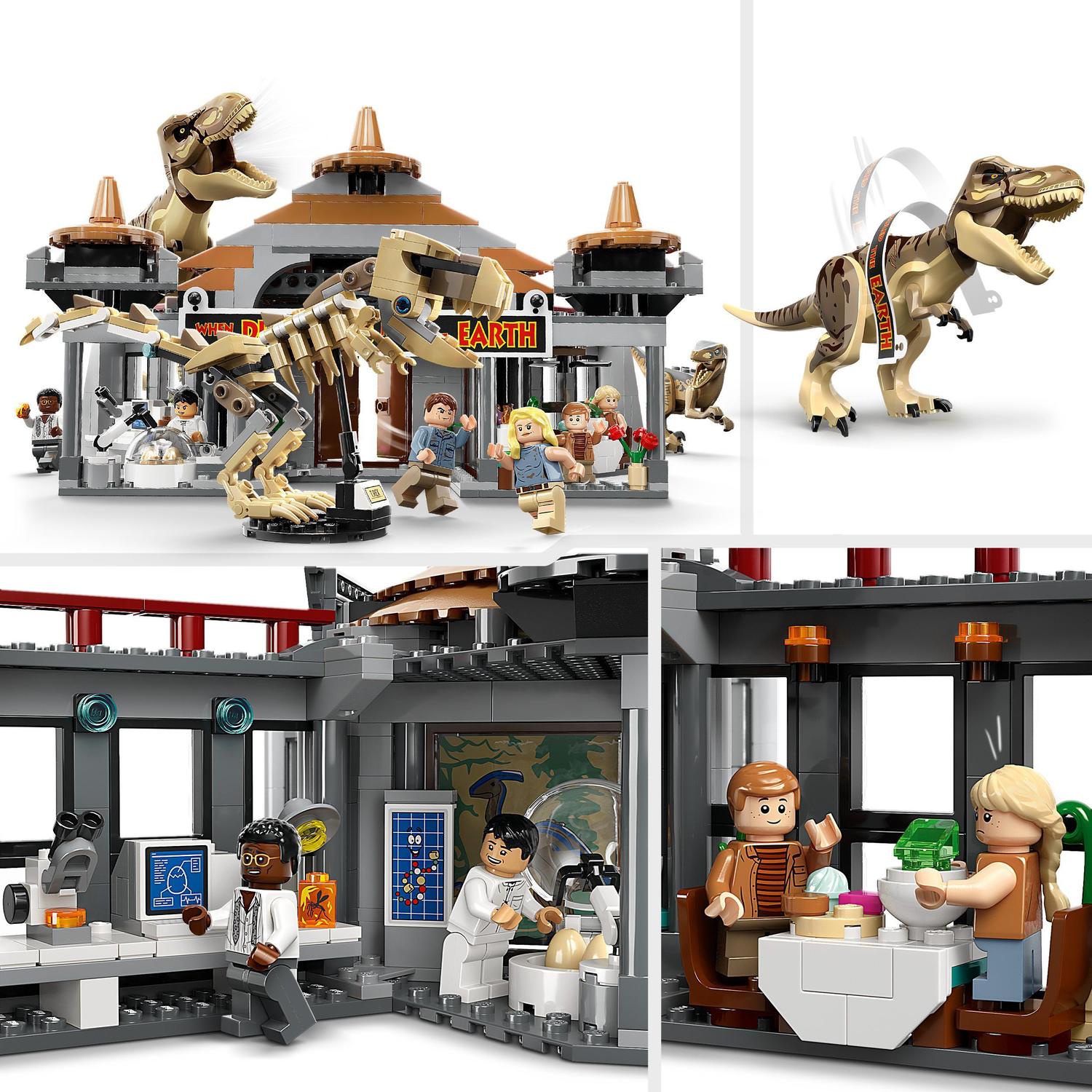 Voir la diapositive 6 : LEGO LEGO Jurassic Park 76961 Le Centre des Visiteurs : l'Attaque du T. Rex et du Vélociraptor, Jouet