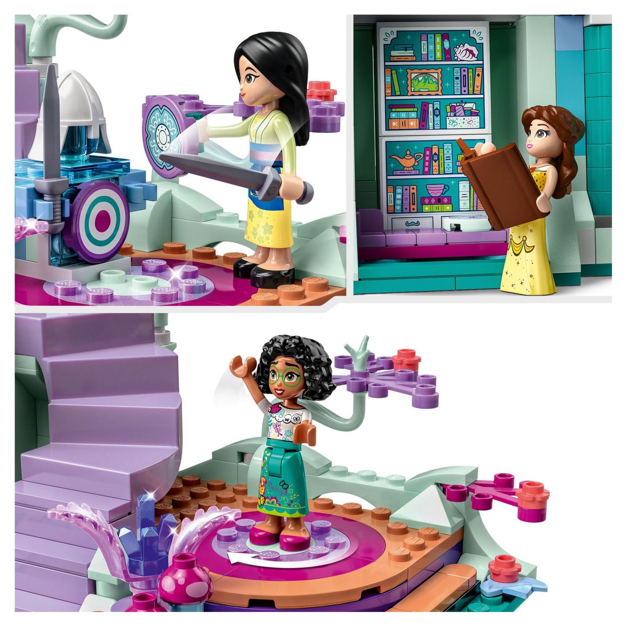 Voir la diapositive 5 : LEGO Disney Princess 43215 - La Cabane Enchantée dans l'Arbre, avec 13 Mini-Poupées Figurines dont Princesse Jasmine, Elsa, Anna & Moana, Jouet à 2 Niveaux