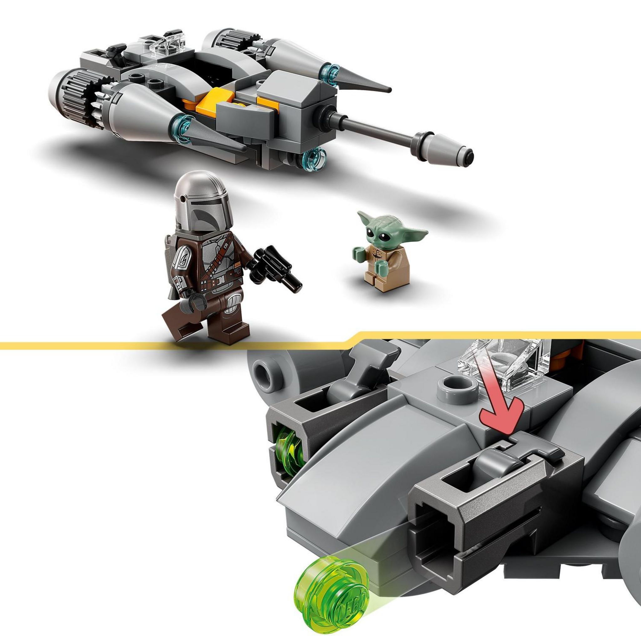 Voir la diapositive 6 : LEGO LEGO Star Wars 75363 Microfighter Chasseur N-1 du Mandalorien, Jouet Le Livre de Boba Fett avec Figurine Bébé Yoda