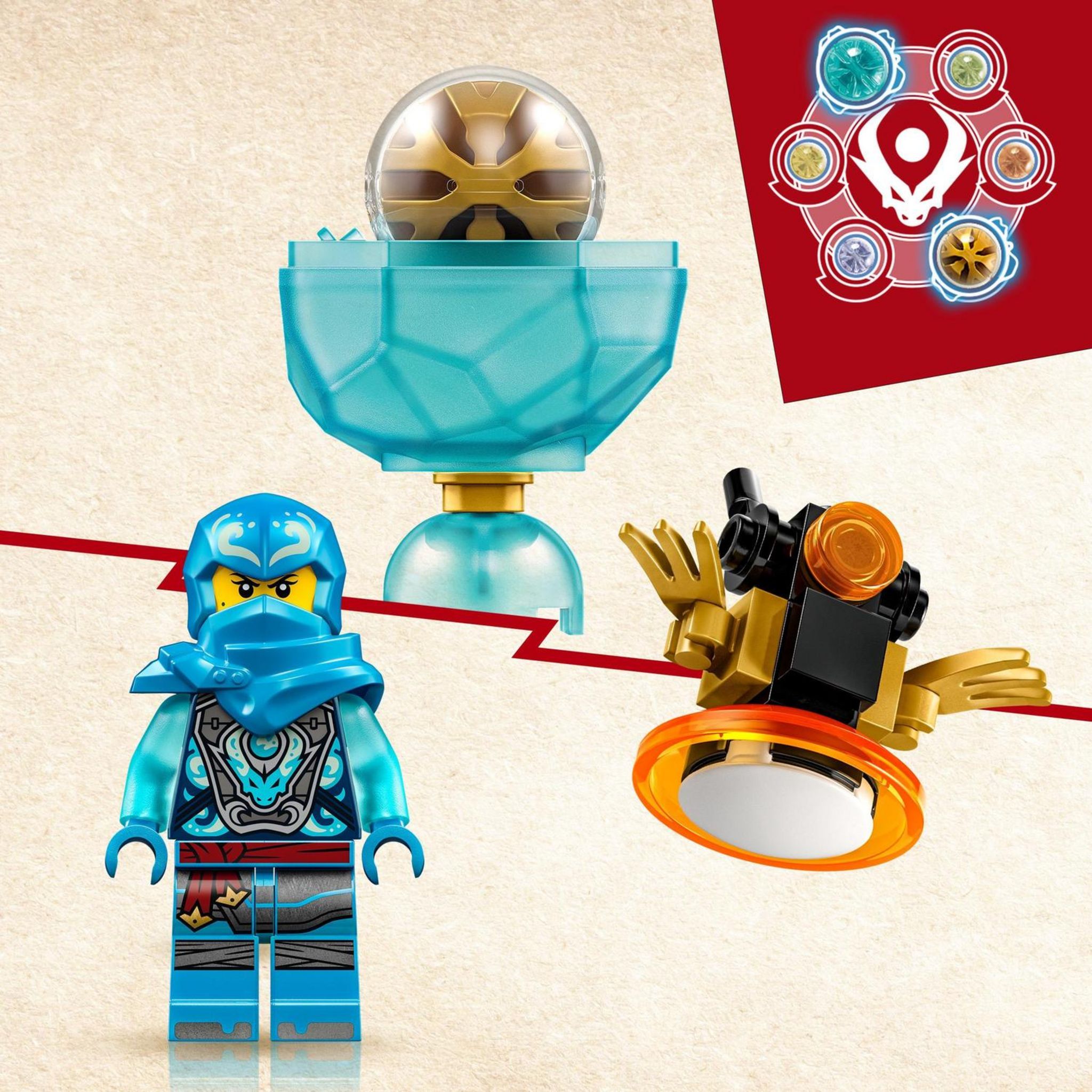 Voir la diapositive 5 : LEGO Ninjago 71778 - Le dérapage Spinjitzu - Le pouvoir du dragon de Nya