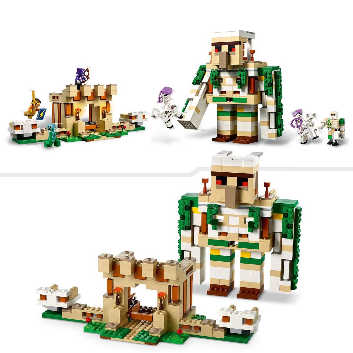 LEGO LEGO Minecraft 21250 La Forteresse du Golem de Fer, Jouet Château qui se Transforme en Grande Figurine