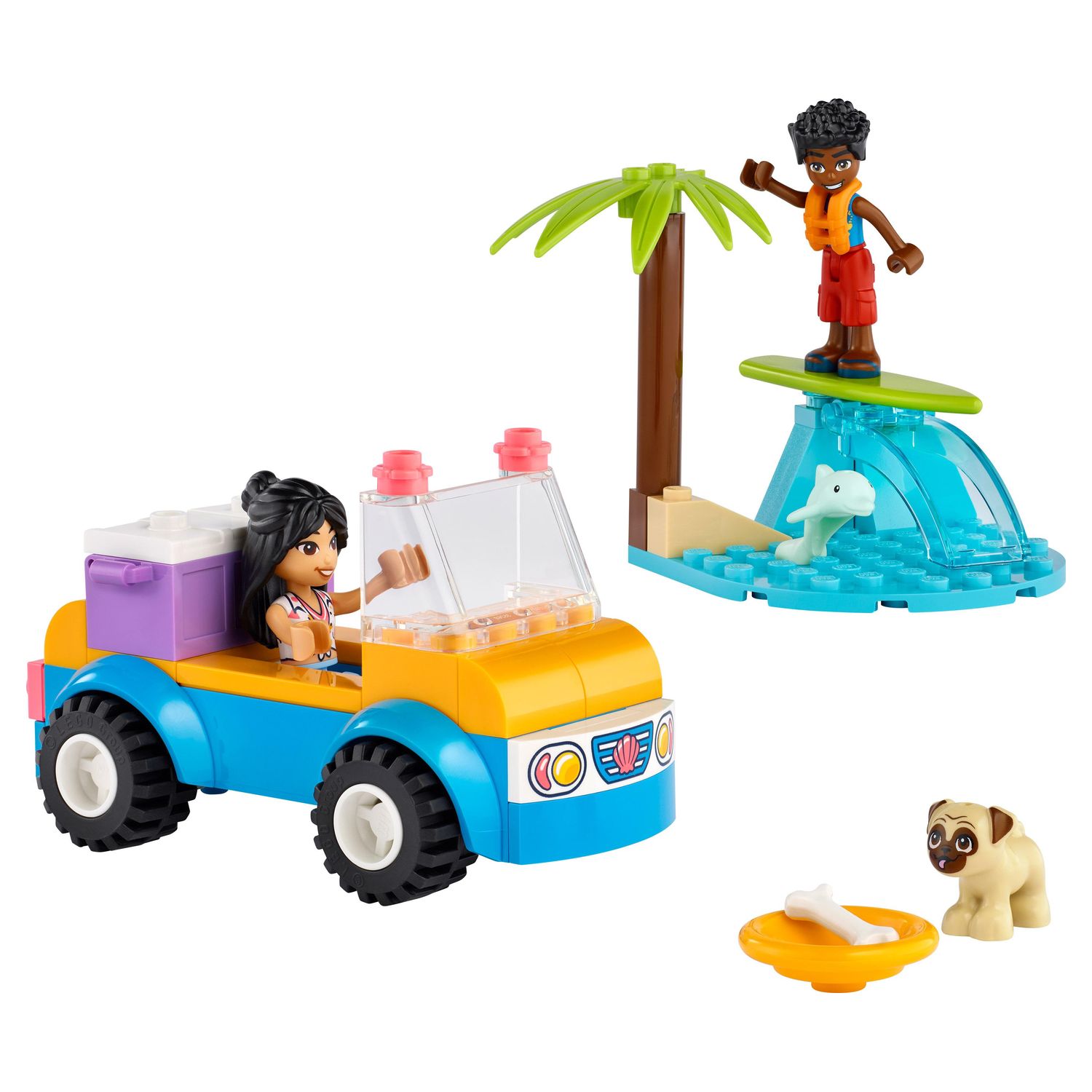 Voir la diapositive 8 : LEGO Friends  41725 - La Journée à la Plage en Buggy, Jouet avec Voiture, Planche de Surf, Mini-Poupées, plus Figurines d'Animaux Dauphin et Chien