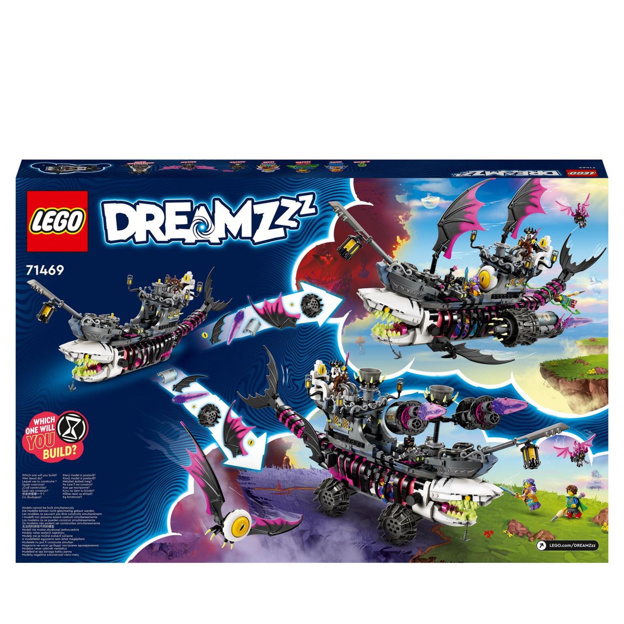 Voir la diapositive 2 : LEGO LEGO DREAMZzz 71469 Le Vaisseau Requin des Cauchemars, Construire un Jouet de Bateau Pirate de 2 Façons
