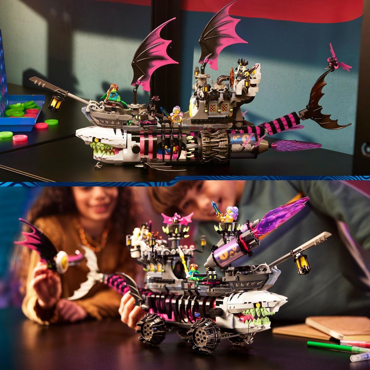 LEGO LEGO DREAMZzz 71469 Le Vaisseau Requin des Cauchemars, Construire un Jouet de Bateau Pirate de 2 Façons