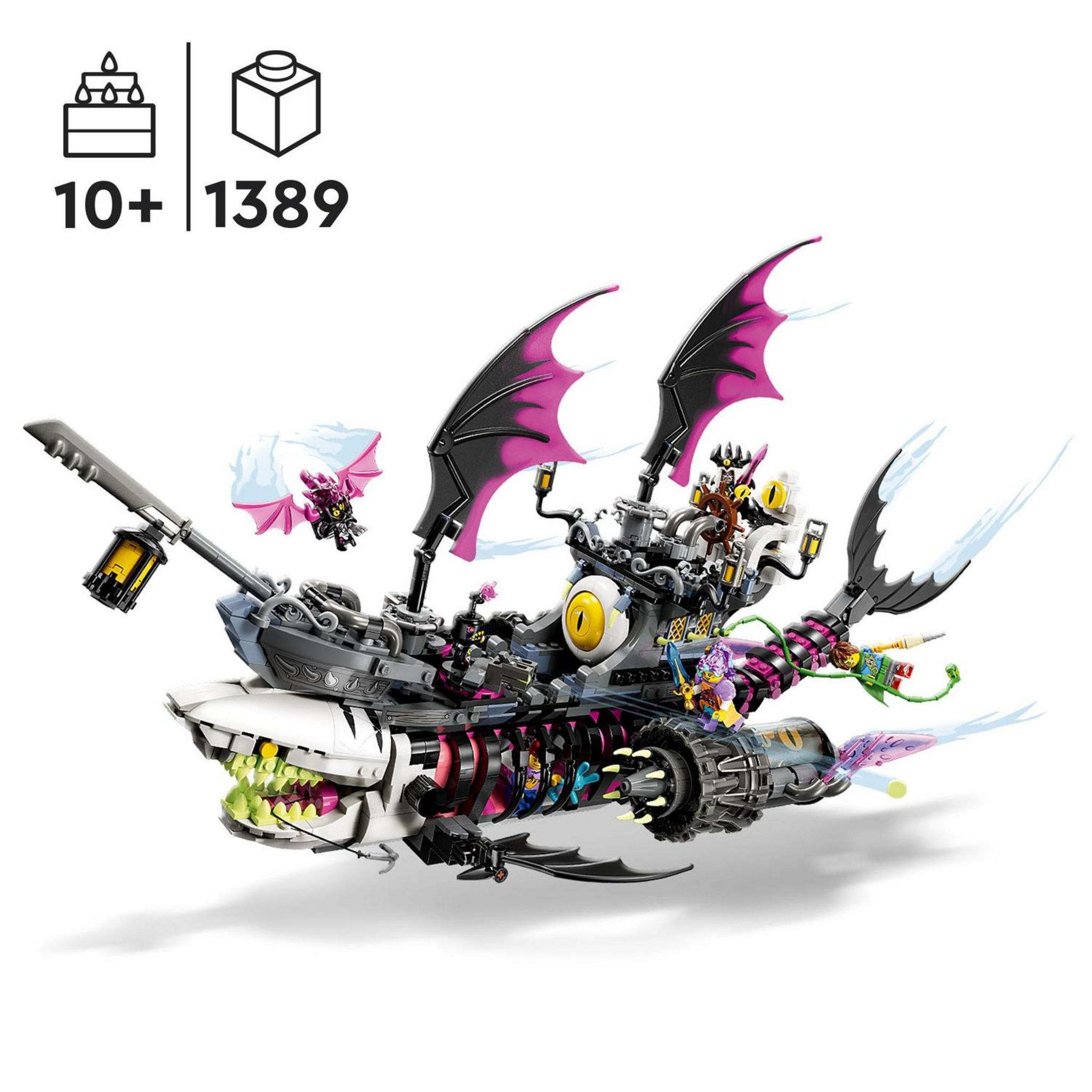 Voir la diapositive 7 : LEGO LEGO DREAMZzz 71469 Le Vaisseau Requin des Cauchemars, Construire un Jouet de Bateau Pirate de 2 Façons