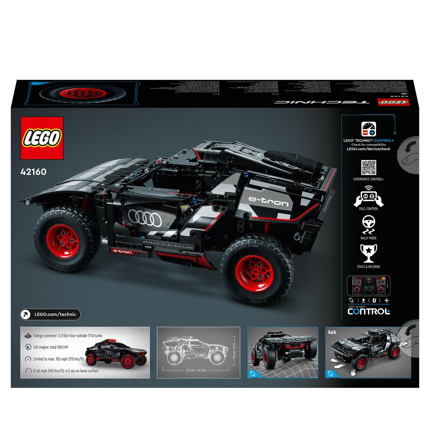 Voir la diapositive 2 : LEGO Technic 42160 Audi RS Q e-tron, Voiture de Rallye Télécommandée, Maquette Off-Road Dakar