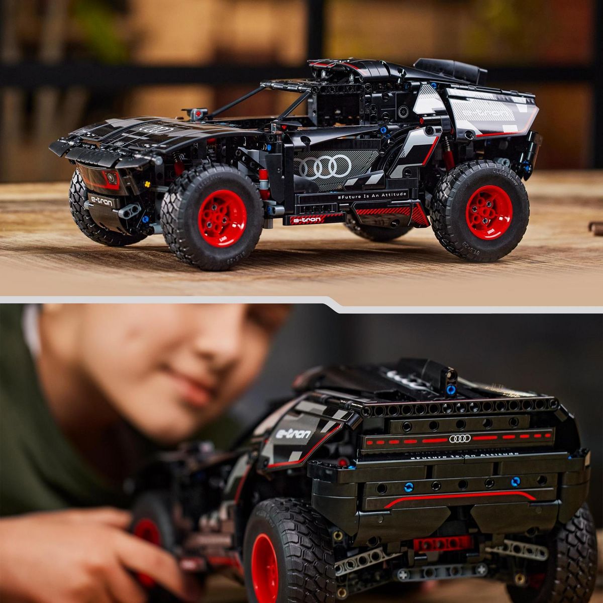 LEGO Technic 42160 Audi RS Q e-tron, Voiture de Rallye Télécommandée, Maquette Off-Road Dakar