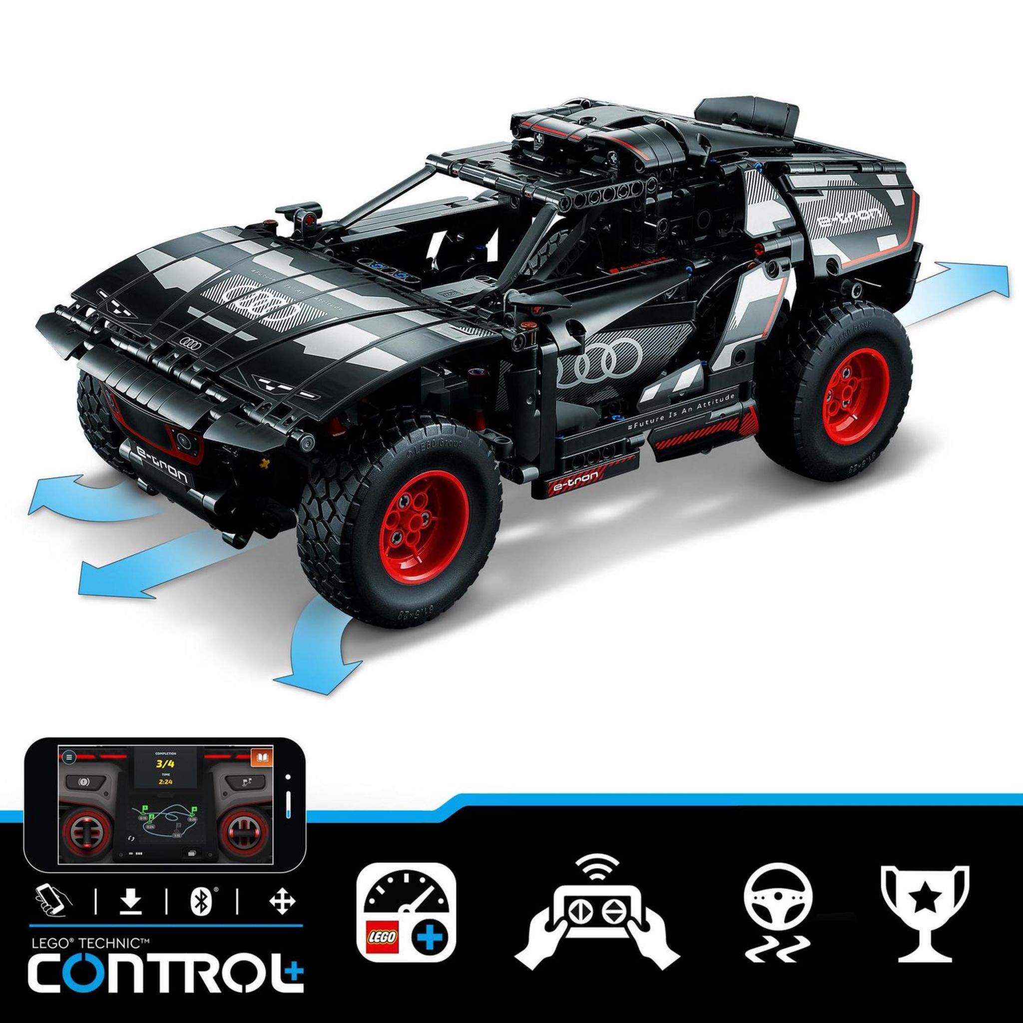 Voir la diapositive 5 : LEGO Technic 42160 Audi RS Q e-tron, Voiture de Rallye Télécommandée, Maquette Off-Road Dakar