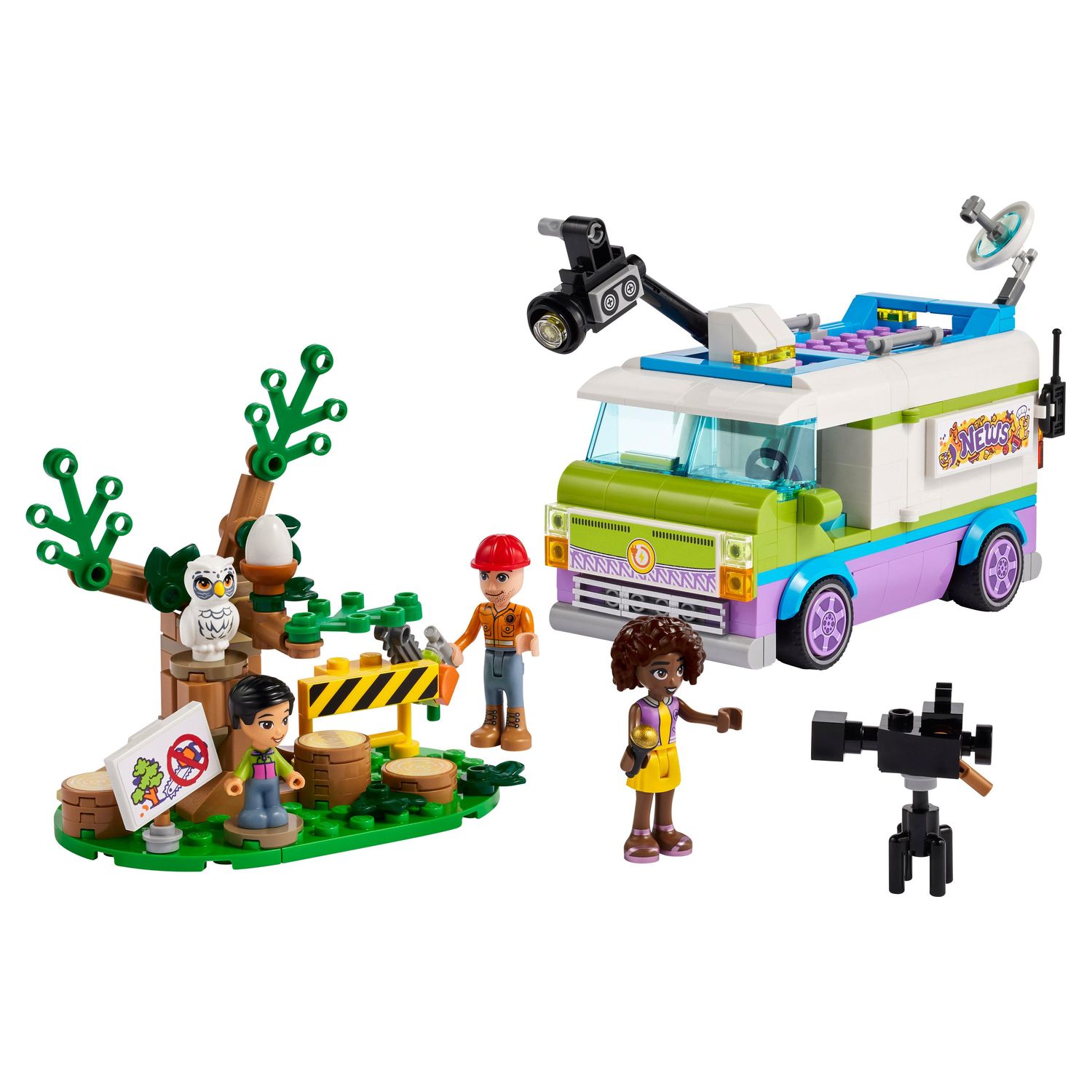 Voir la diapositive 3 : LEGO Friends 41749 - Le Camion de Reportage, Set de Sauvetage d'Animaux, Imaginer Filmer un Reportage, avec Jouet de Camion, Figurine Hibou et Mini-Poupée Aliya