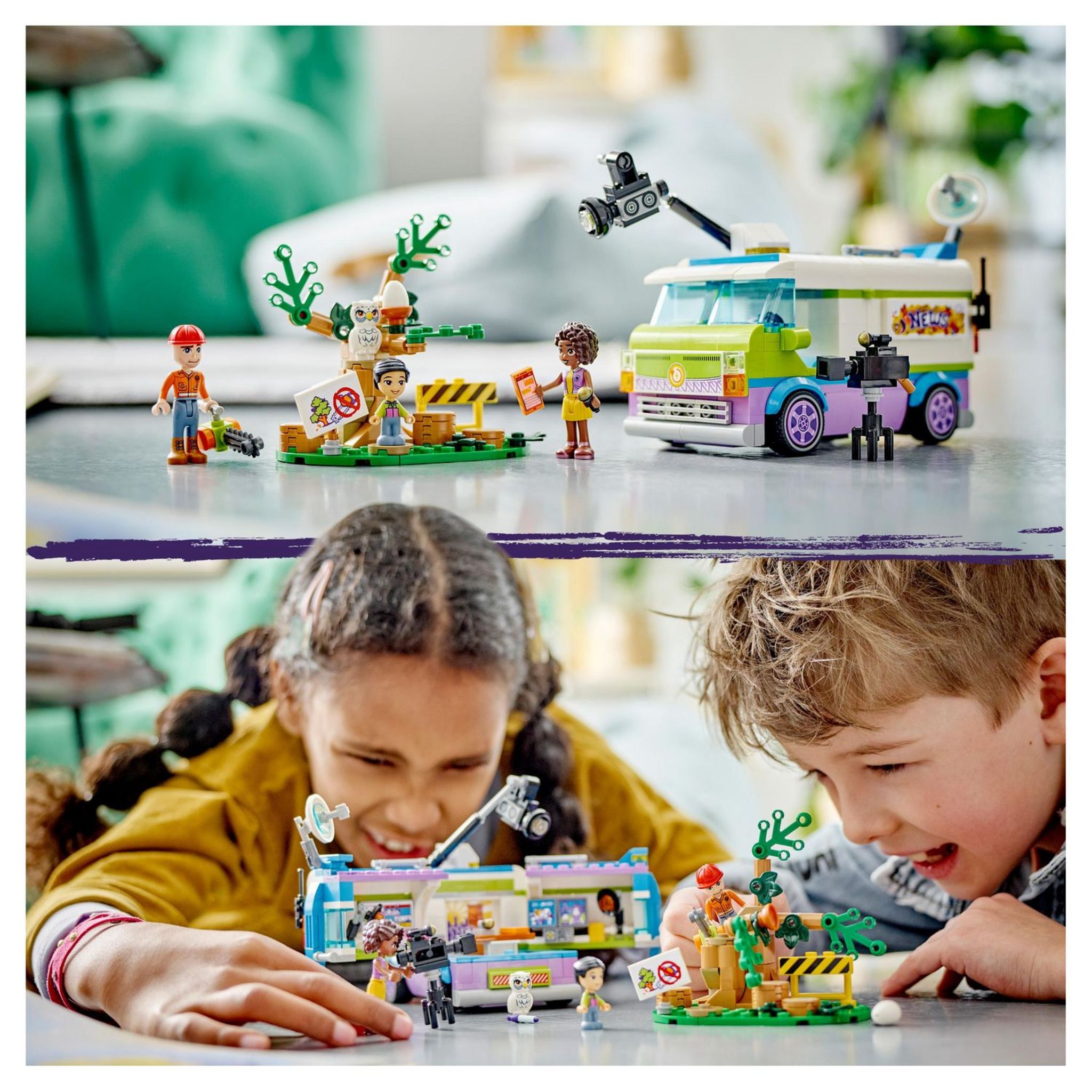 Voir la diapositive 8 : LEGO Friends 41749 - Le Camion de Reportage, Set de Sauvetage d'Animaux, Imaginer Filmer un Reportage, avec Jouet de Camion, Figurine Hibou et Mini-Poupée Aliya