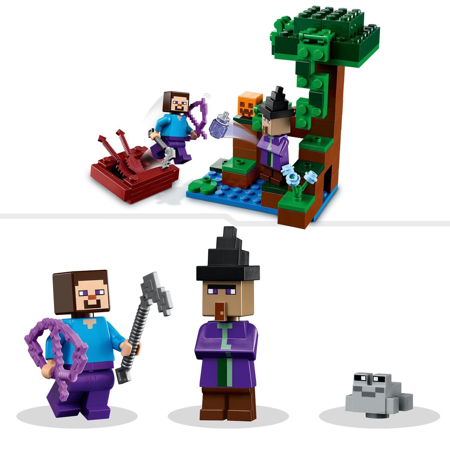 Voir la diapositive 5 : LEGO LEGO Minecraft 21248 La Ferme Citrouille, Jouet de Maison avec Figurines Steve et Sorcière