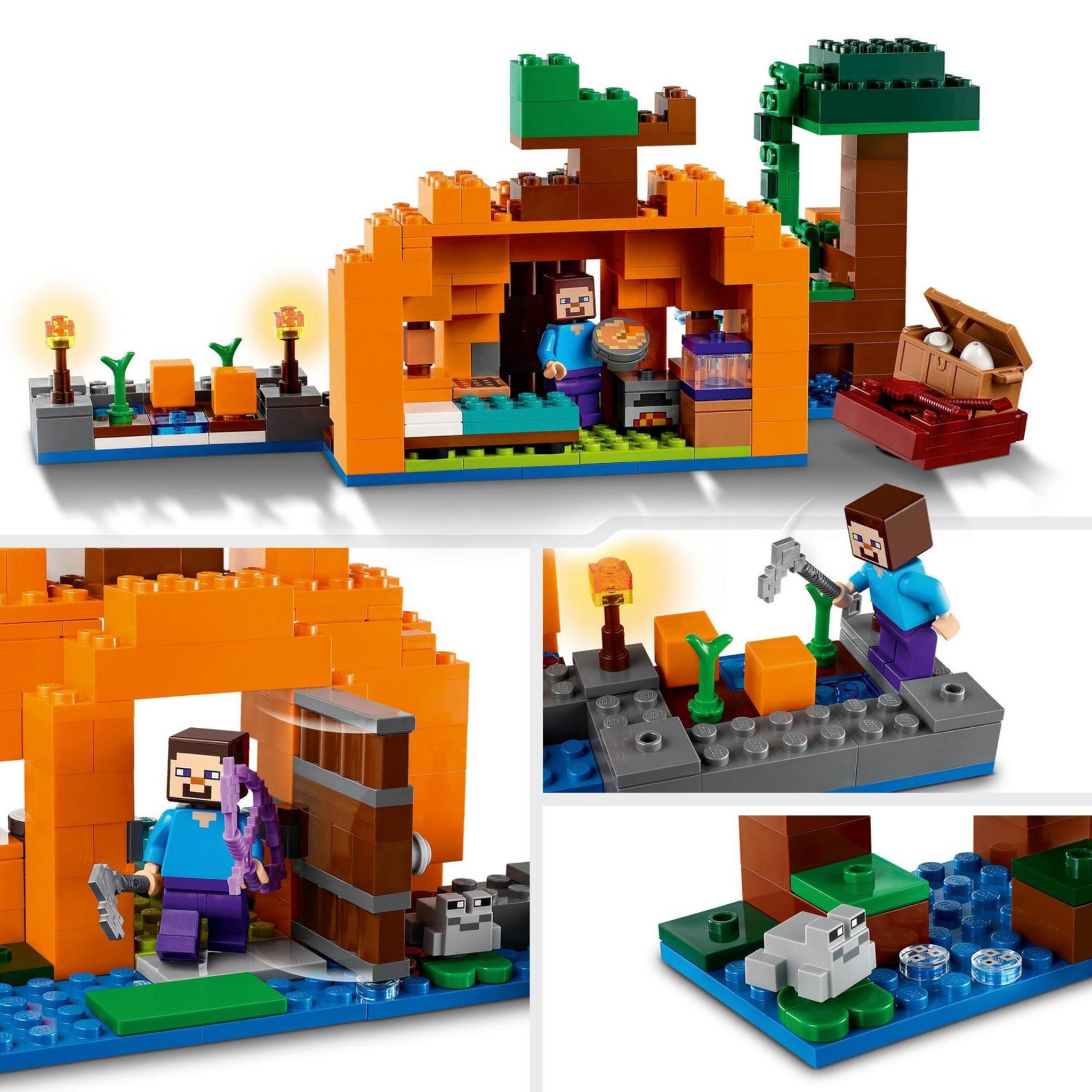 Voir la diapositive 6 : LEGO LEGO Minecraft 21248 La Ferme Citrouille, Jouet de Maison avec Figurines Steve et Sorcière