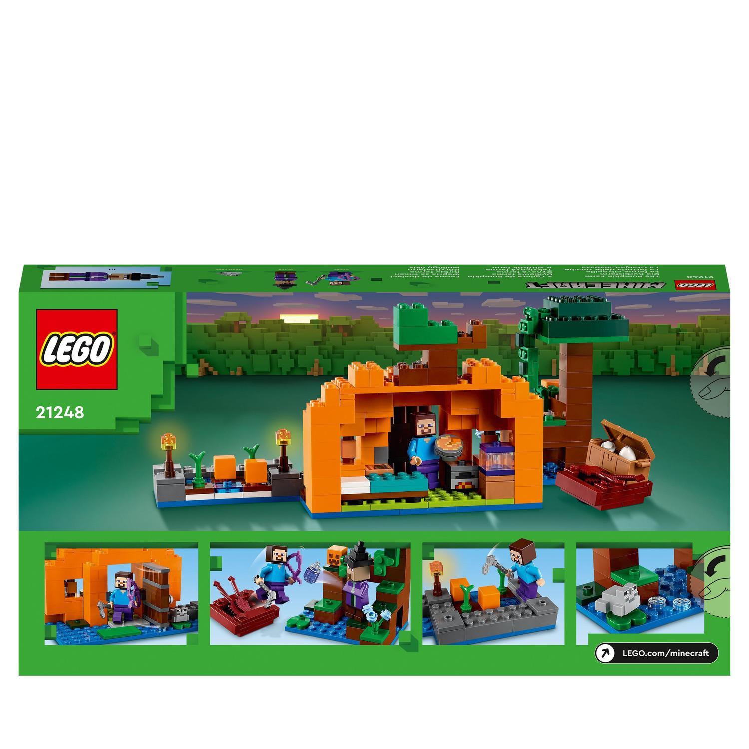 Voir la diapositive 8 : LEGO LEGO Minecraft 21248 La Ferme Citrouille, Jouet de Maison avec Figurines Steve et Sorcière