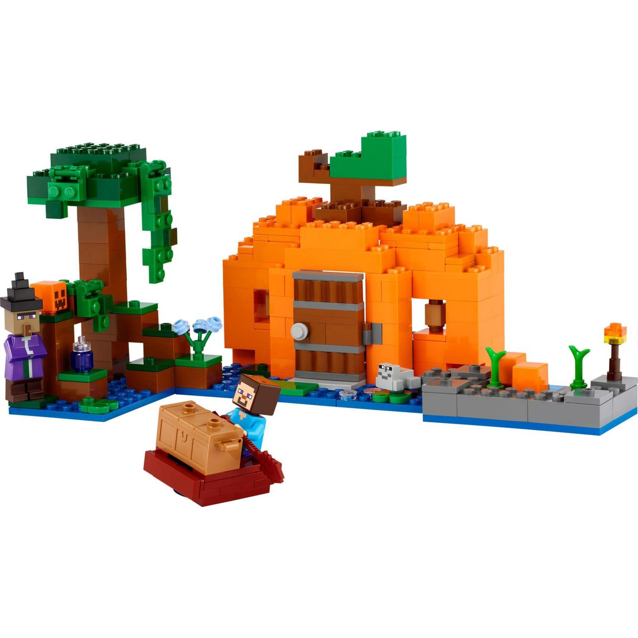 Voir la diapositive 8 : LEGO LEGO Minecraft 21248 La Ferme Citrouille, Jouet de Maison avec Figurines Steve et Sorcière