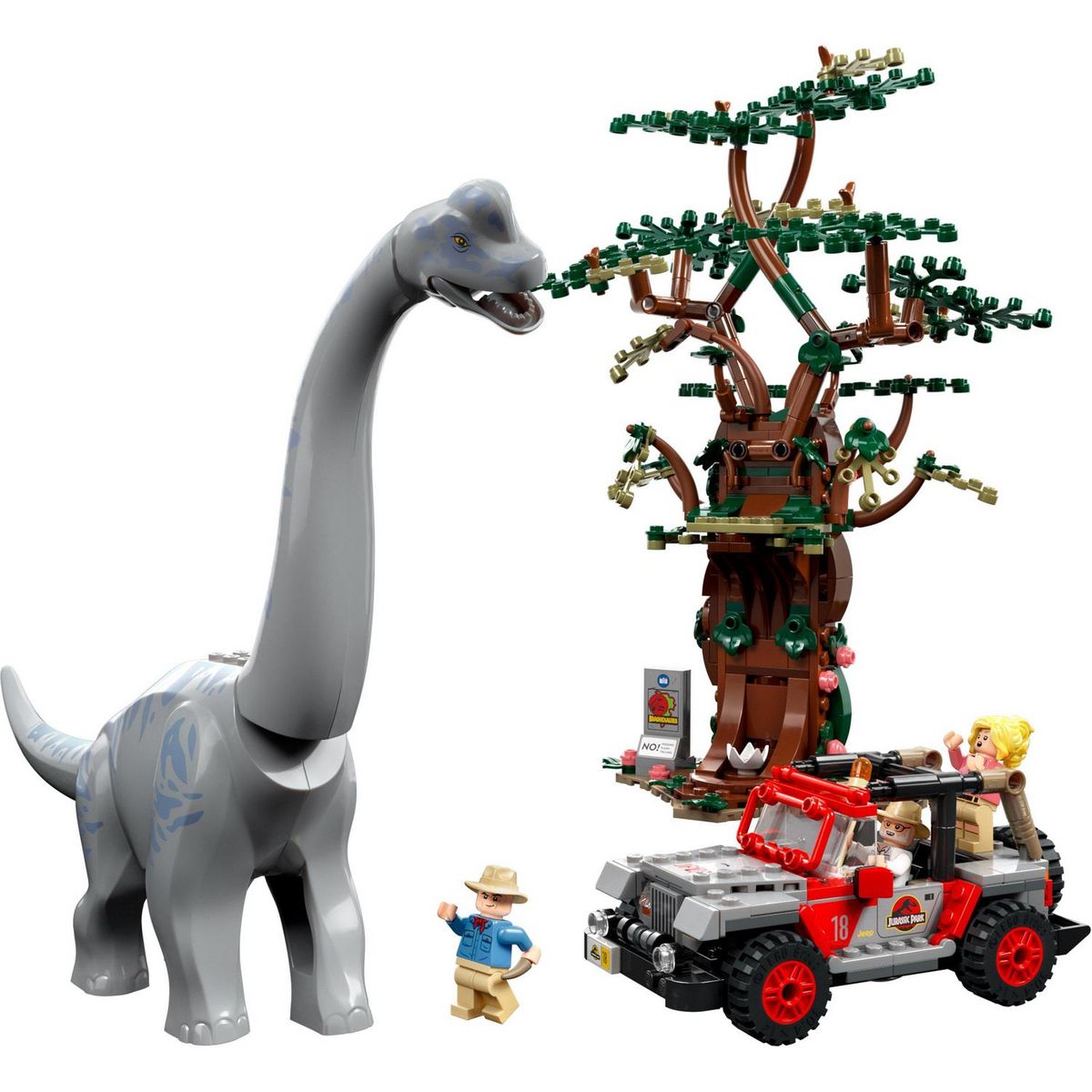 LEGO LEGO Jurassic Park 76960 La Découverte du Brachiosaure, Jouet avec Figurine de Dinosaure et Voiture
