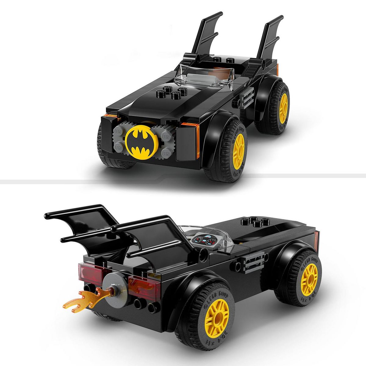LEGO LEGO DC 76264 La Poursuite du Joker en Batmobile, Jouet de Voiture, avec Brique de Démarrage Super-Héros