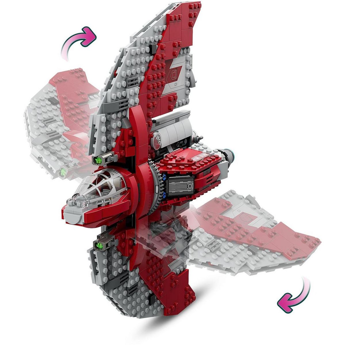 LEGO LEGO Star Wars La Navette T-6 d'Ahsoka Tano 75362, Vaisseau Lance-Tenons, 4 Personnages