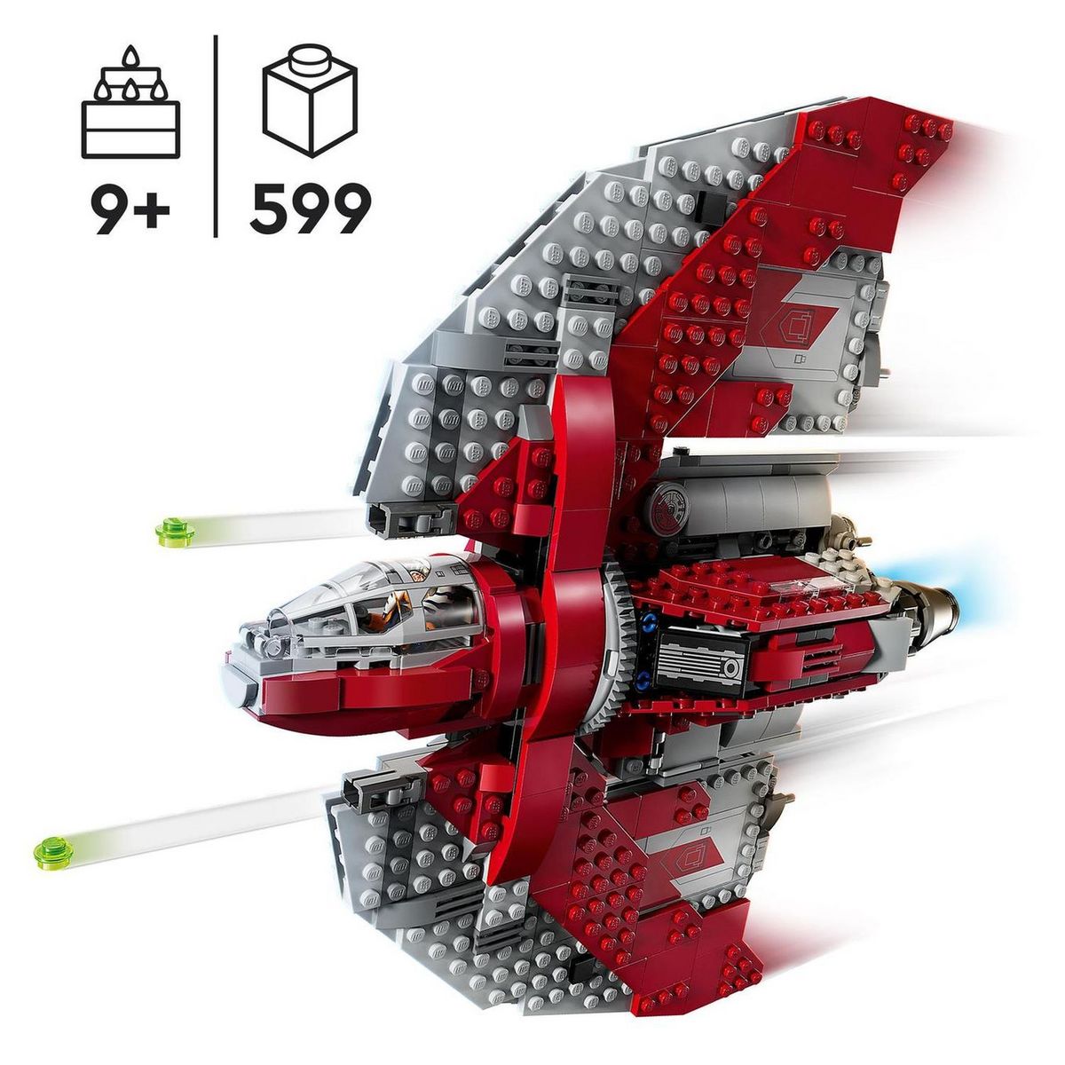 LEGO LEGO Star Wars La Navette T-6 d'Ahsoka Tano 75362, Vaisseau Lance-Tenons, 4 Personnages