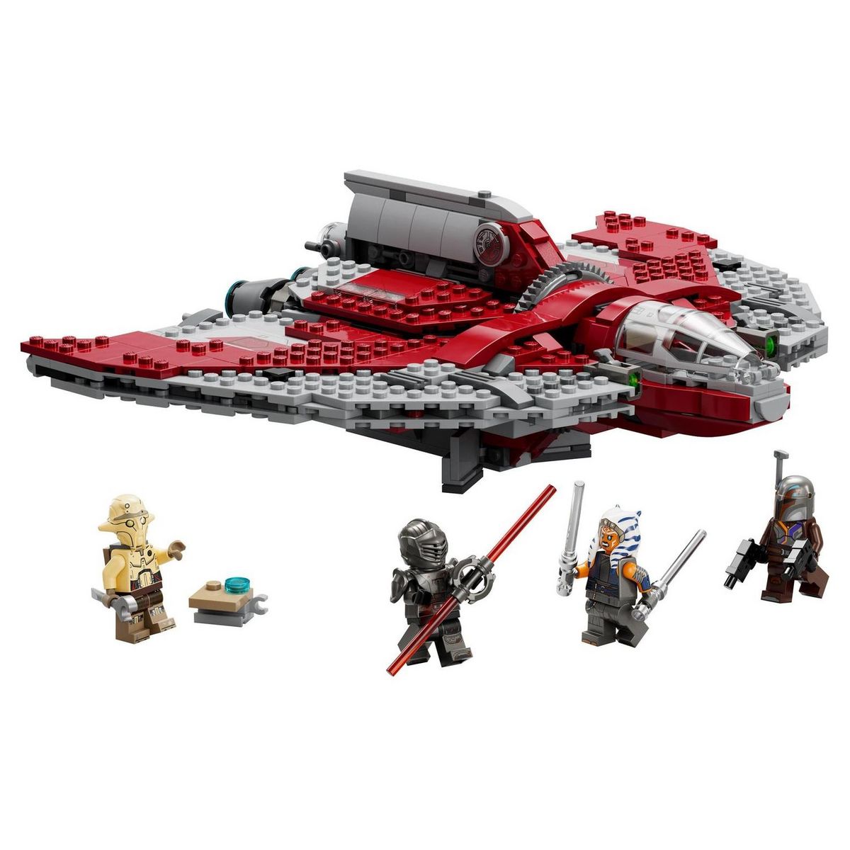 LEGO LEGO Star Wars La Navette T-6 d'Ahsoka Tano 75362, Vaisseau Lance-Tenons, 4 Personnages