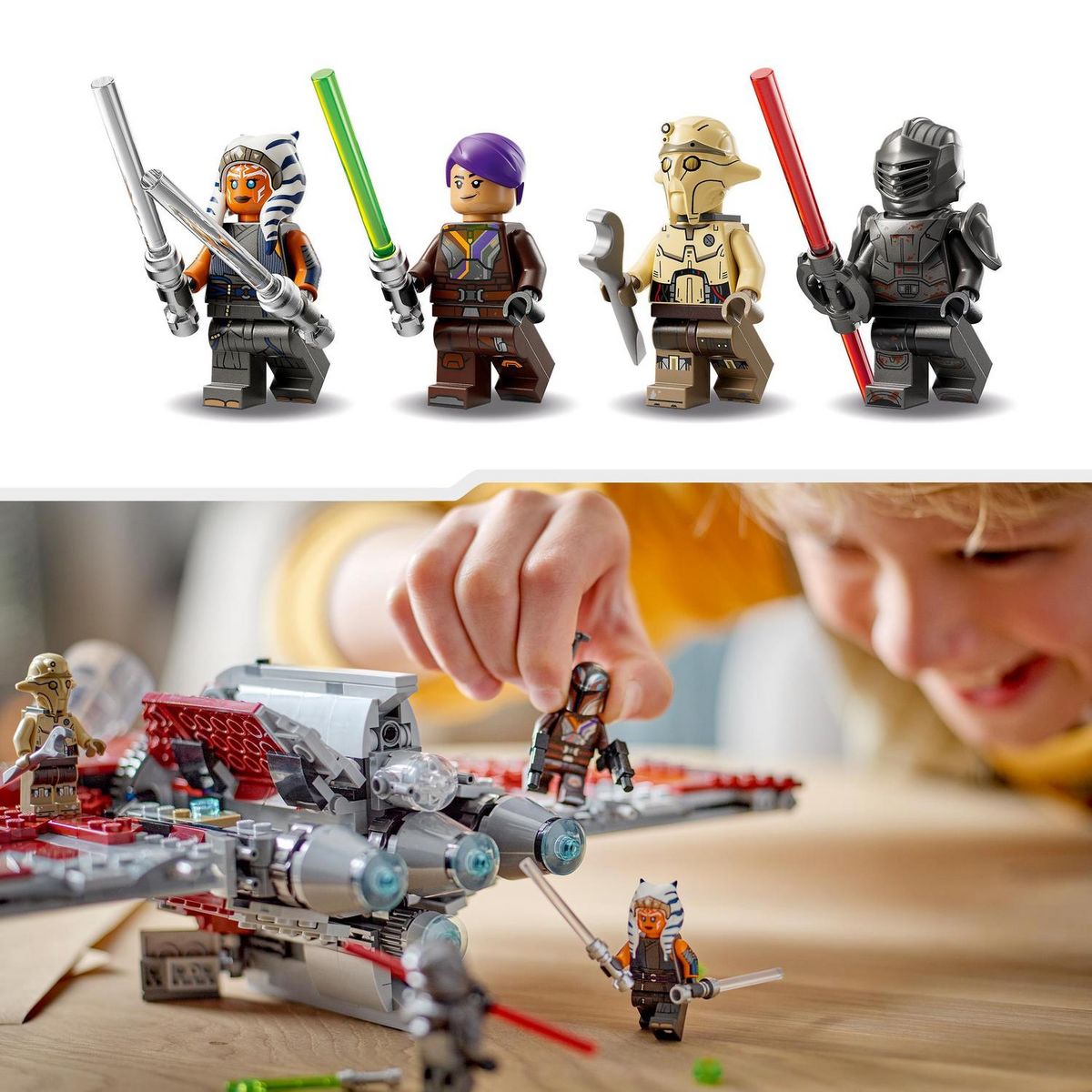 LEGO LEGO Star Wars La Navette T-6 d'Ahsoka Tano 75362, Vaisseau Lance-Tenons, 4 Personnages