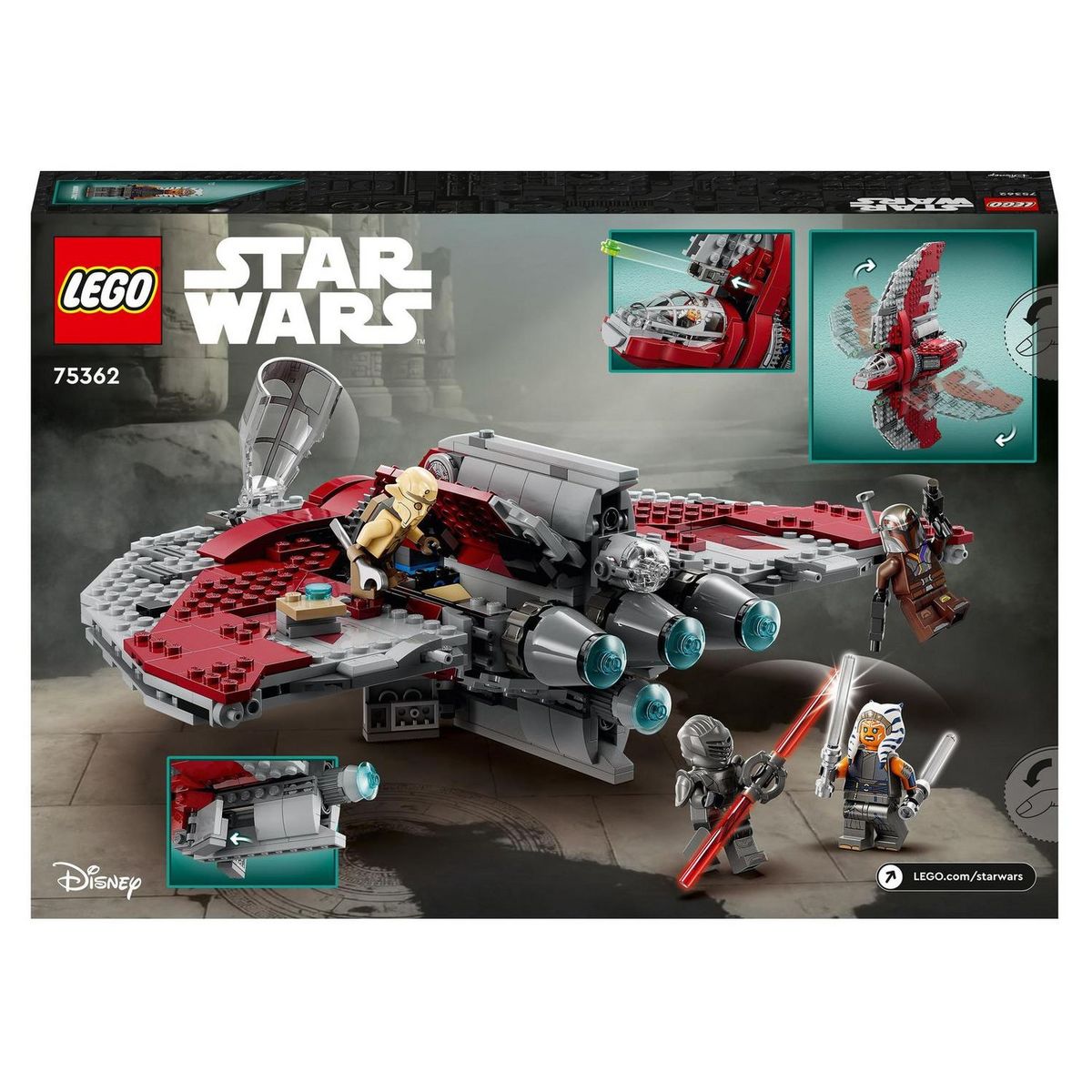 LEGO LEGO Star Wars La Navette T-6 d'Ahsoka Tano 75362, Vaisseau Lance-Tenons, 4 Personnages