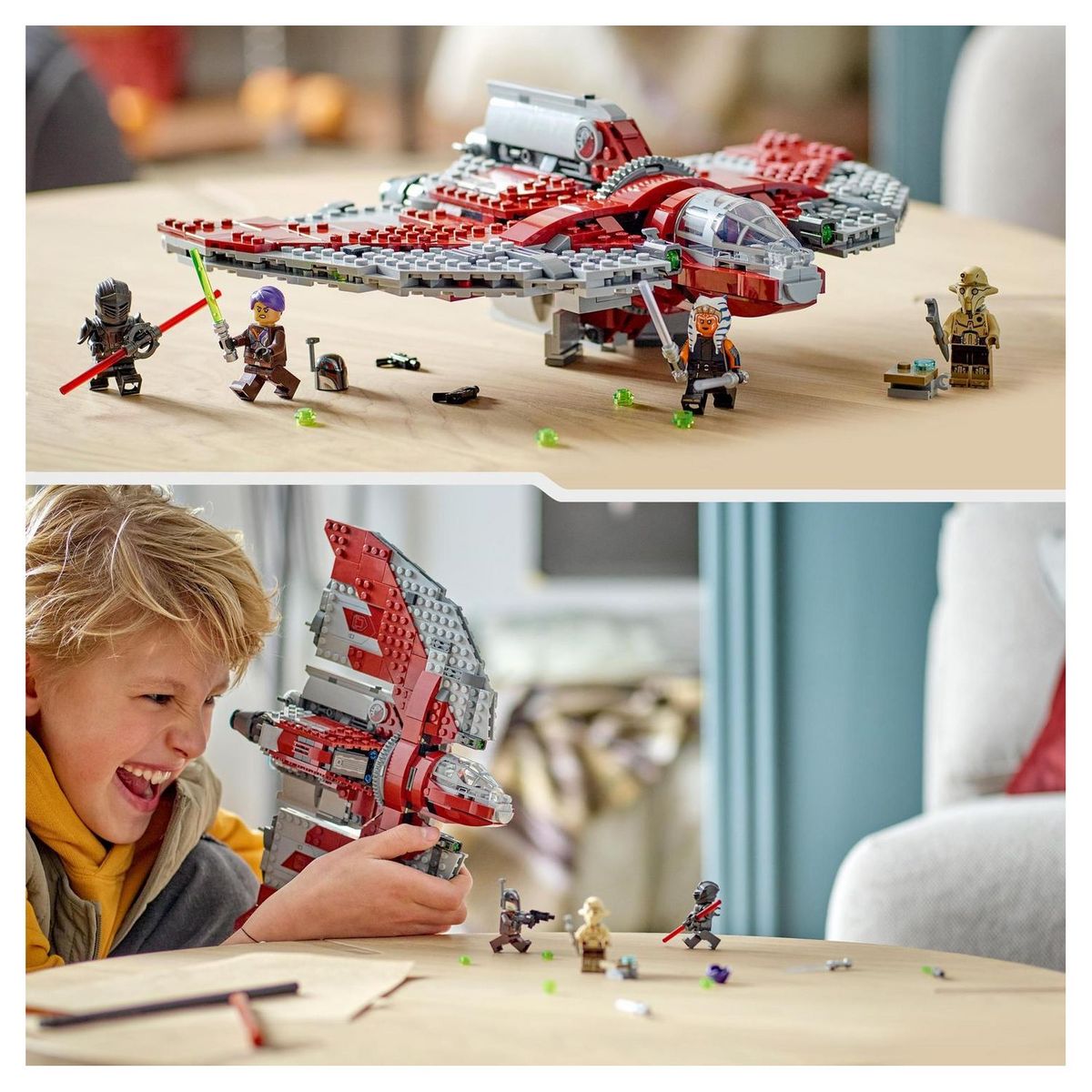 LEGO LEGO Star Wars La Navette T-6 d'Ahsoka Tano 75362, Vaisseau Lance-Tenons, 4 Personnages