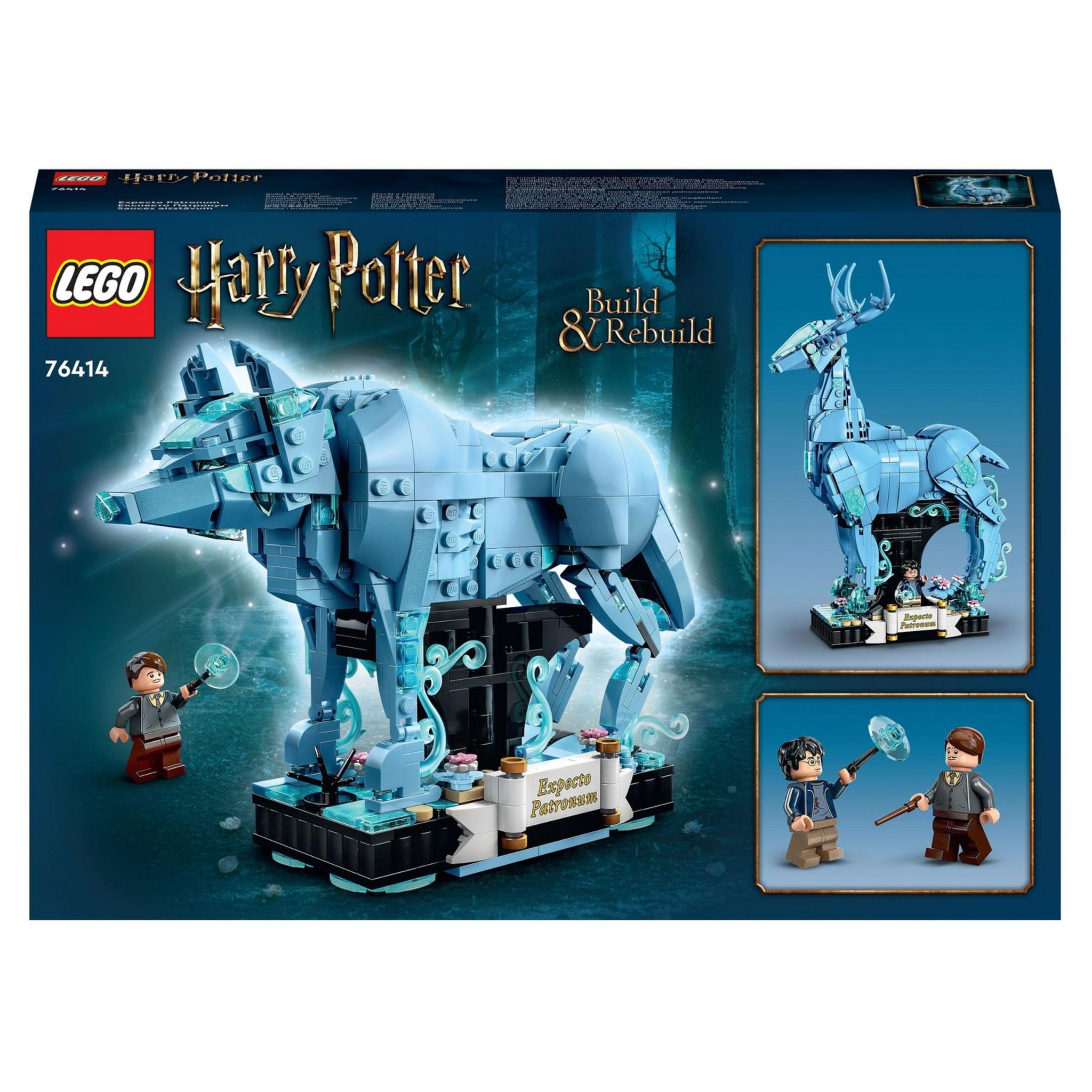 Voir la diapositive 2 : LEGO Harry Potter 76414 - Expecto Patronum, Maquette 2-en-1 avec Figurines Animales Cerf et Loup, Décoration Accessoire de Chambre