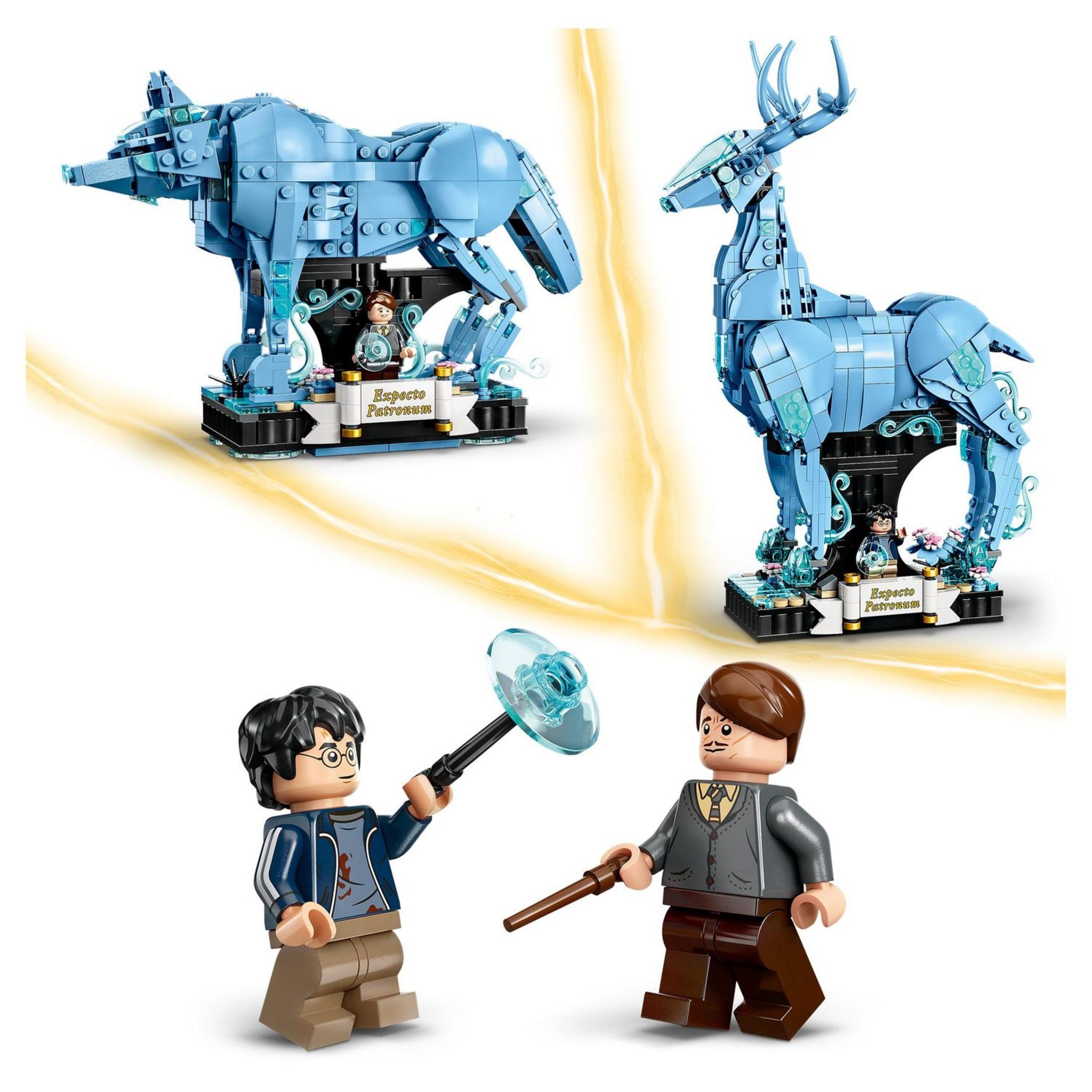 Voir la diapositive 5 : LEGO Harry Potter 76414 - Expecto Patronum, Maquette 2-en-1 avec Figurines Animales Cerf et Loup, Décoration Accessoire de Chambre