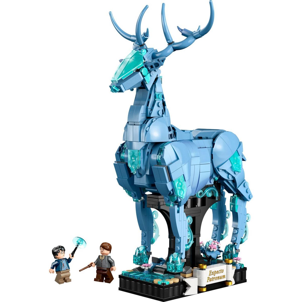 LEGO Harry Potter 76414 - Expecto Patronum, Maquette 2-en-1 avec Figurines Animales Cerf et Loup, Décoration Accessoire de Chambre